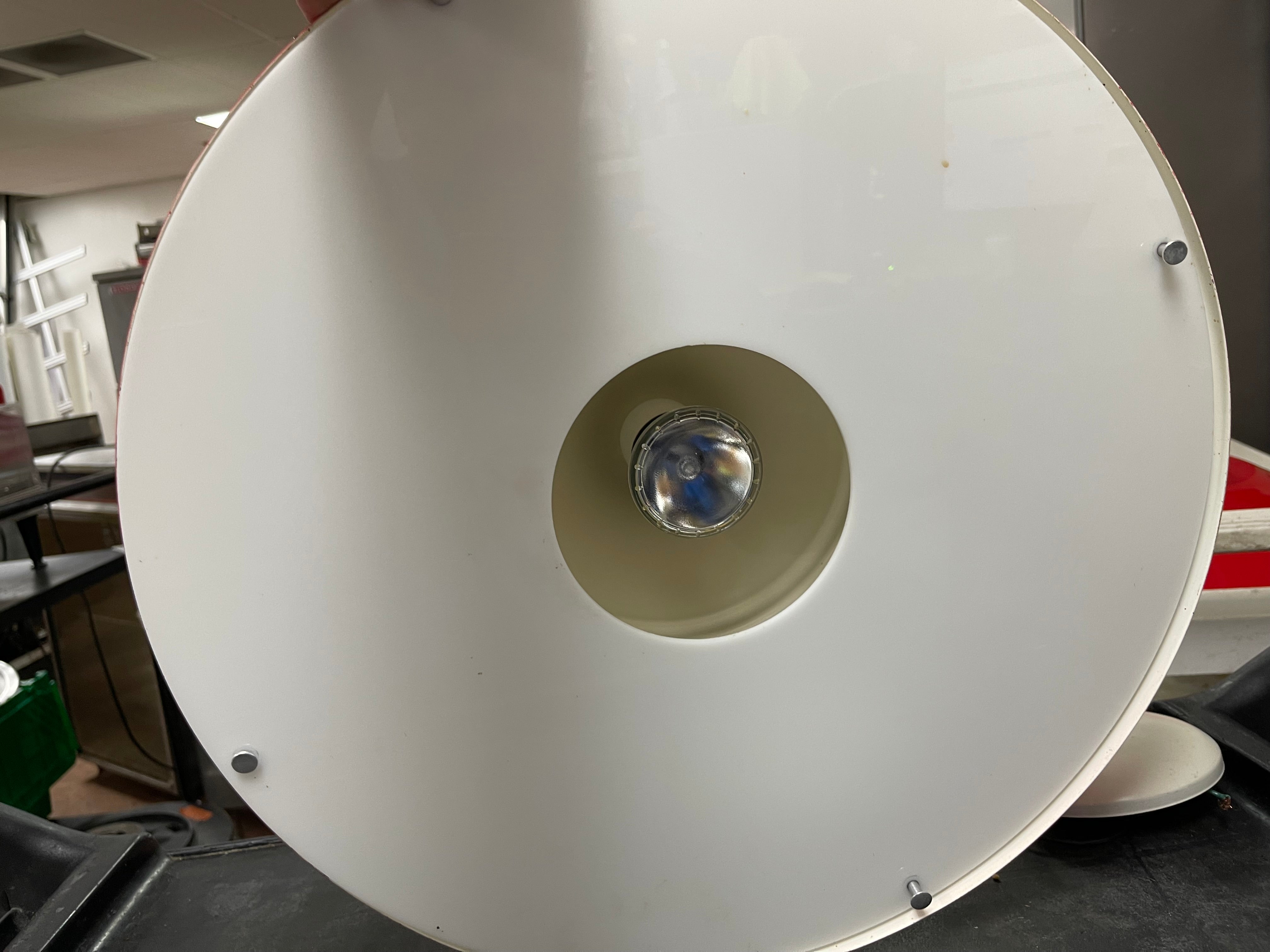 Used Red Industrial Warehouse Style Pendant Light - 22.75" Diameter