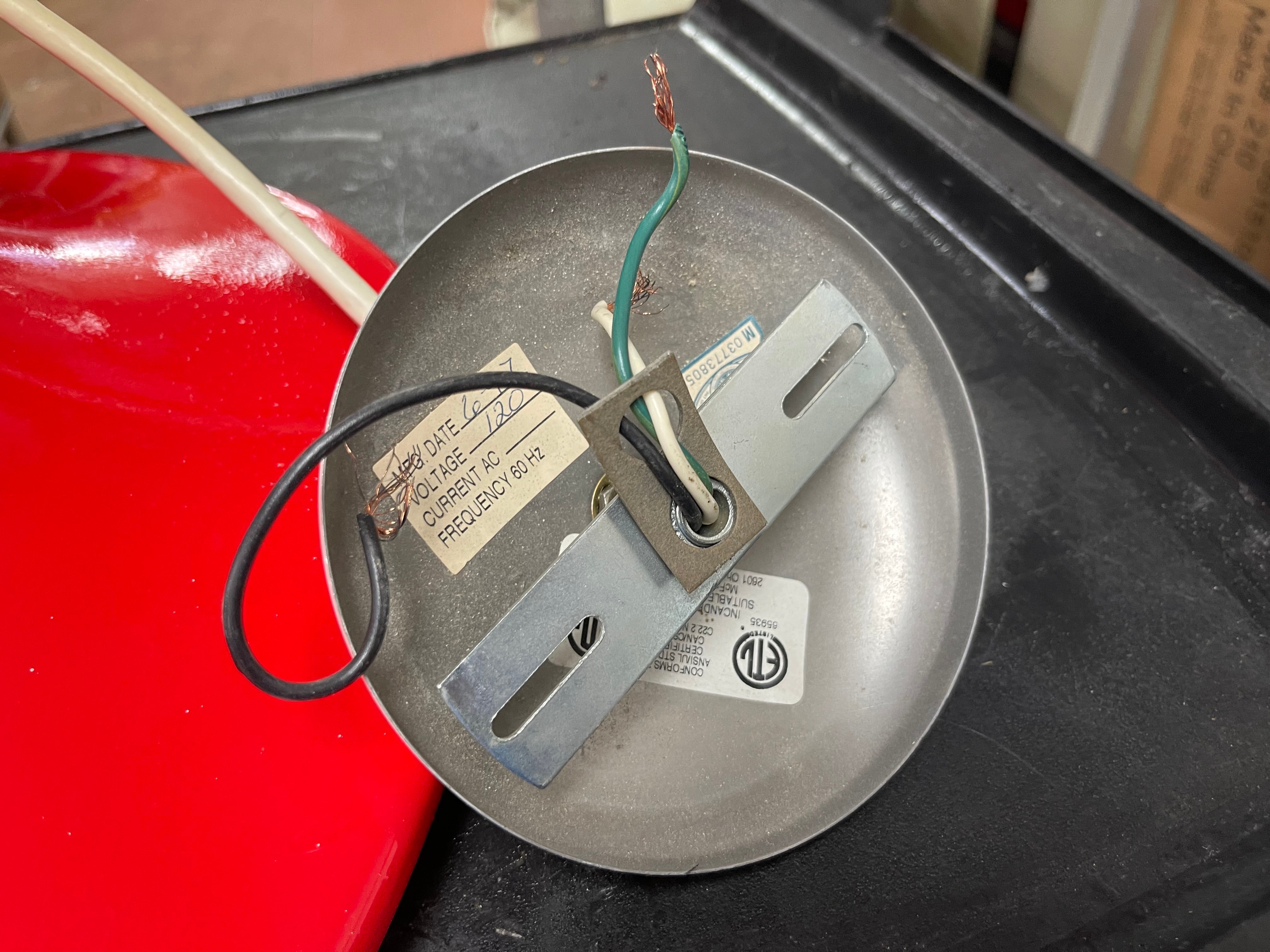 Used Red Industrial Warehouse Style Pendant Light - 22.75" Diameter