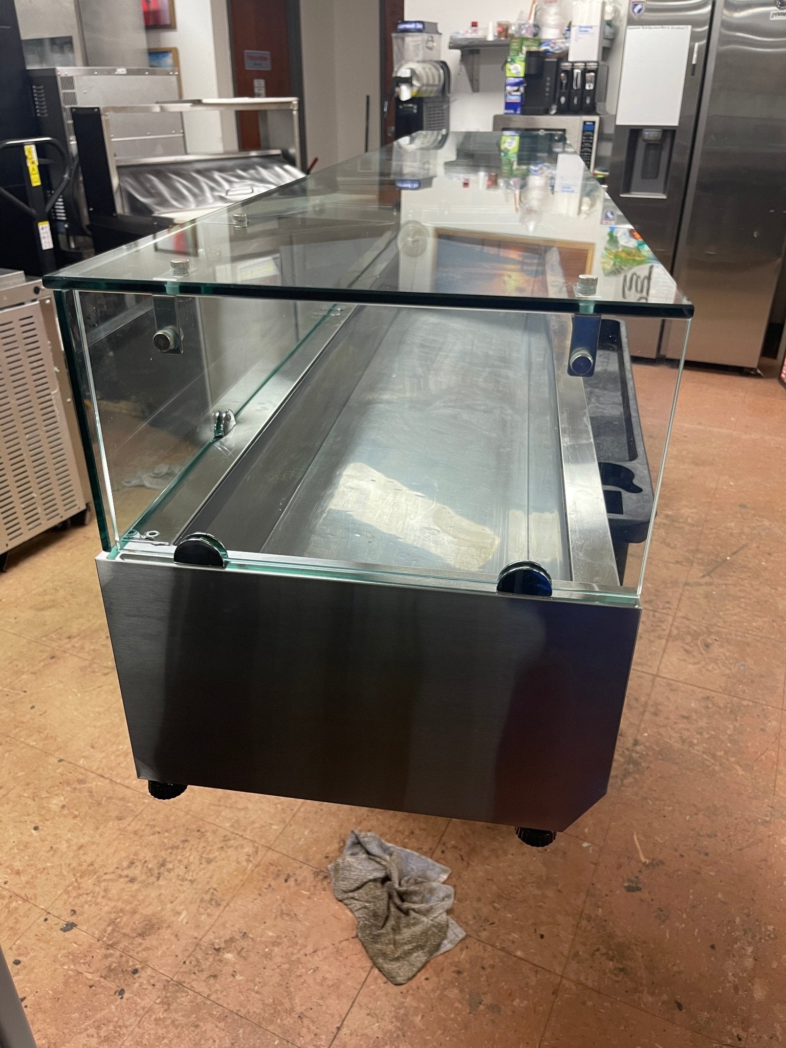 Used Omcan 46680 79" Refrigerated Topping Prep Rail w/ Sneeze Guard 120V - Falcon Restaurant Supply - 3