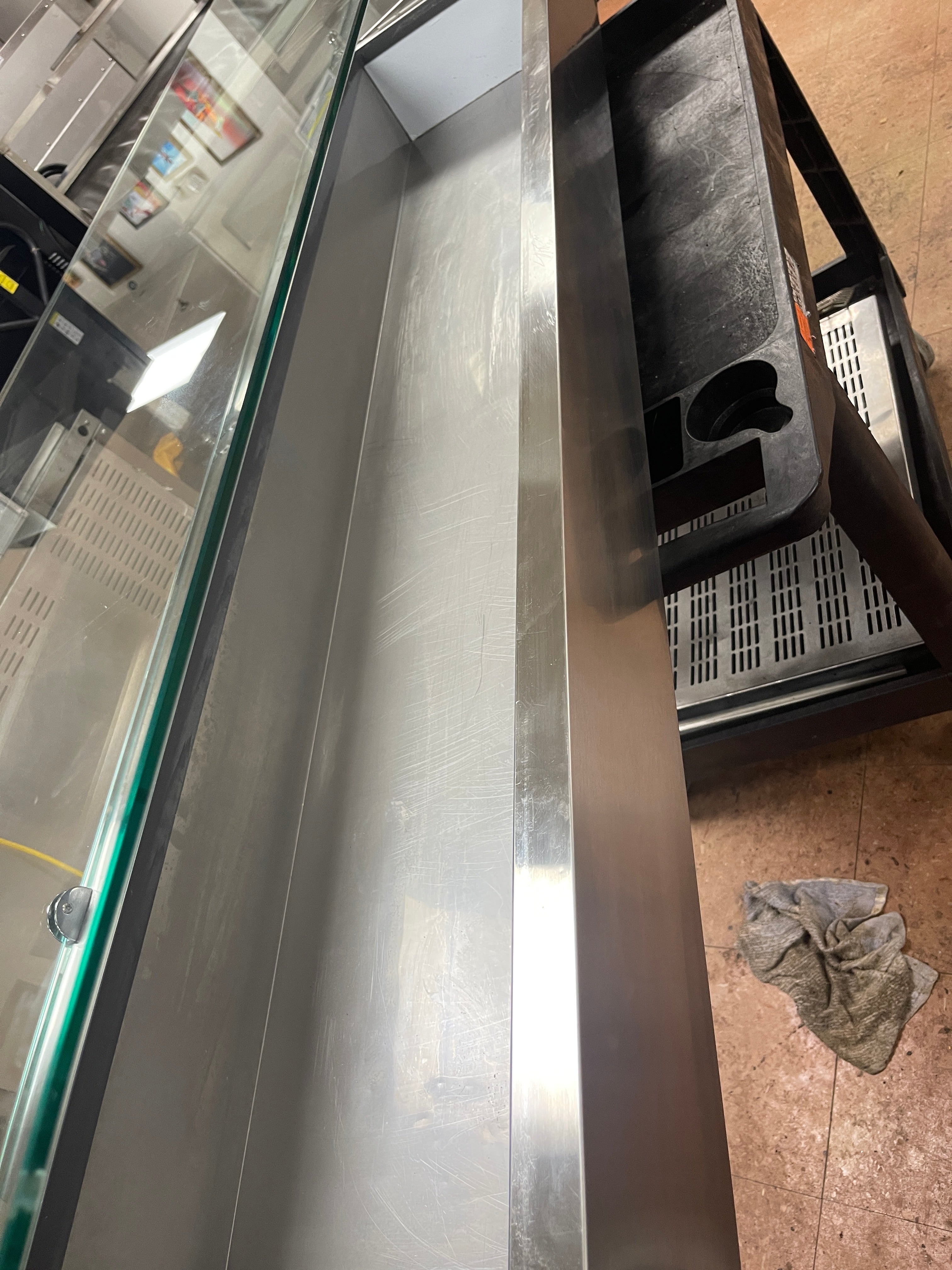 Used Omcan 46680 79" Refrigerated Topping Prep Rail w/ Sneeze Guard 120V