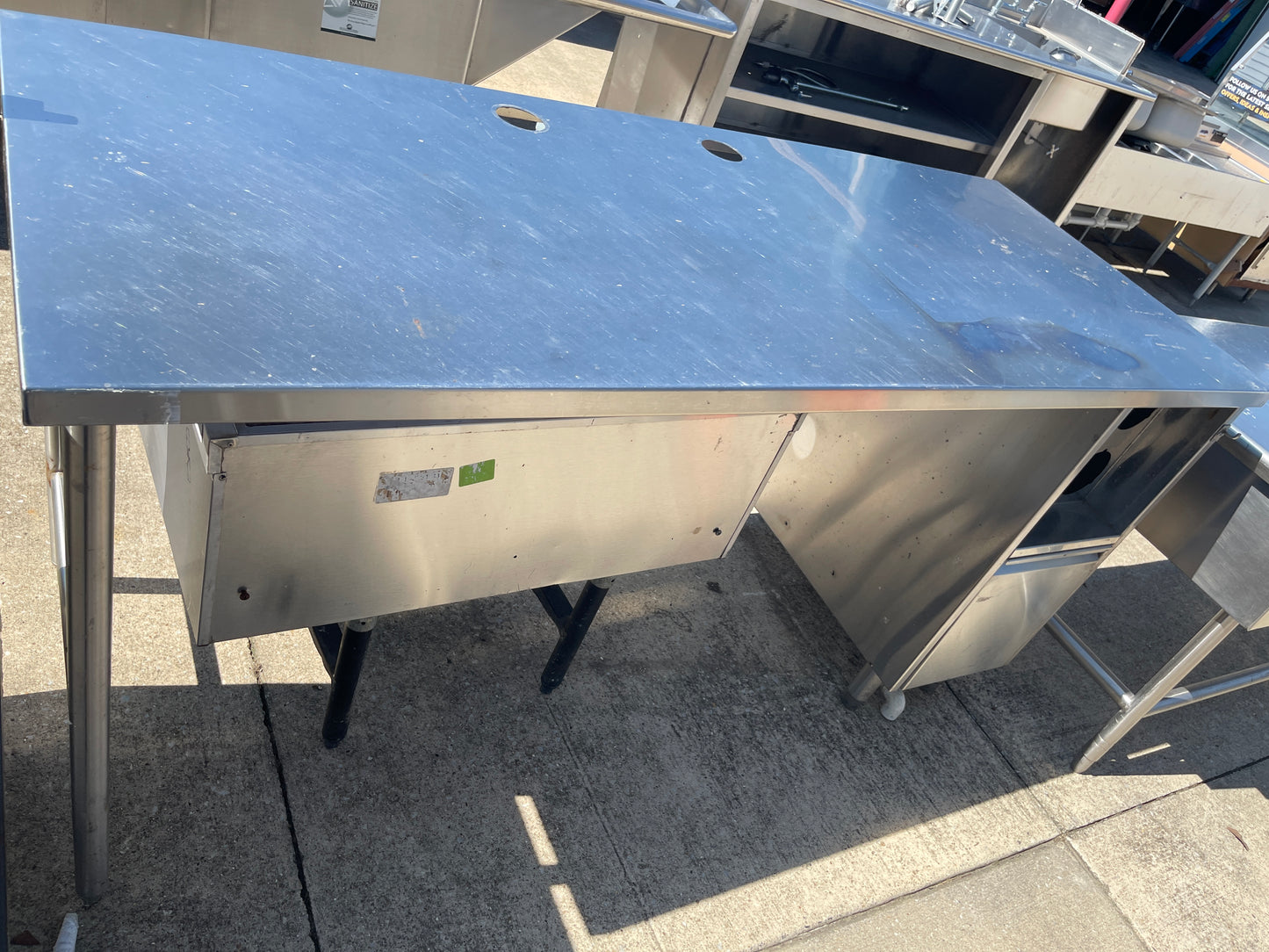 Used 74" Stainless Steel Drink Station Table - SS314