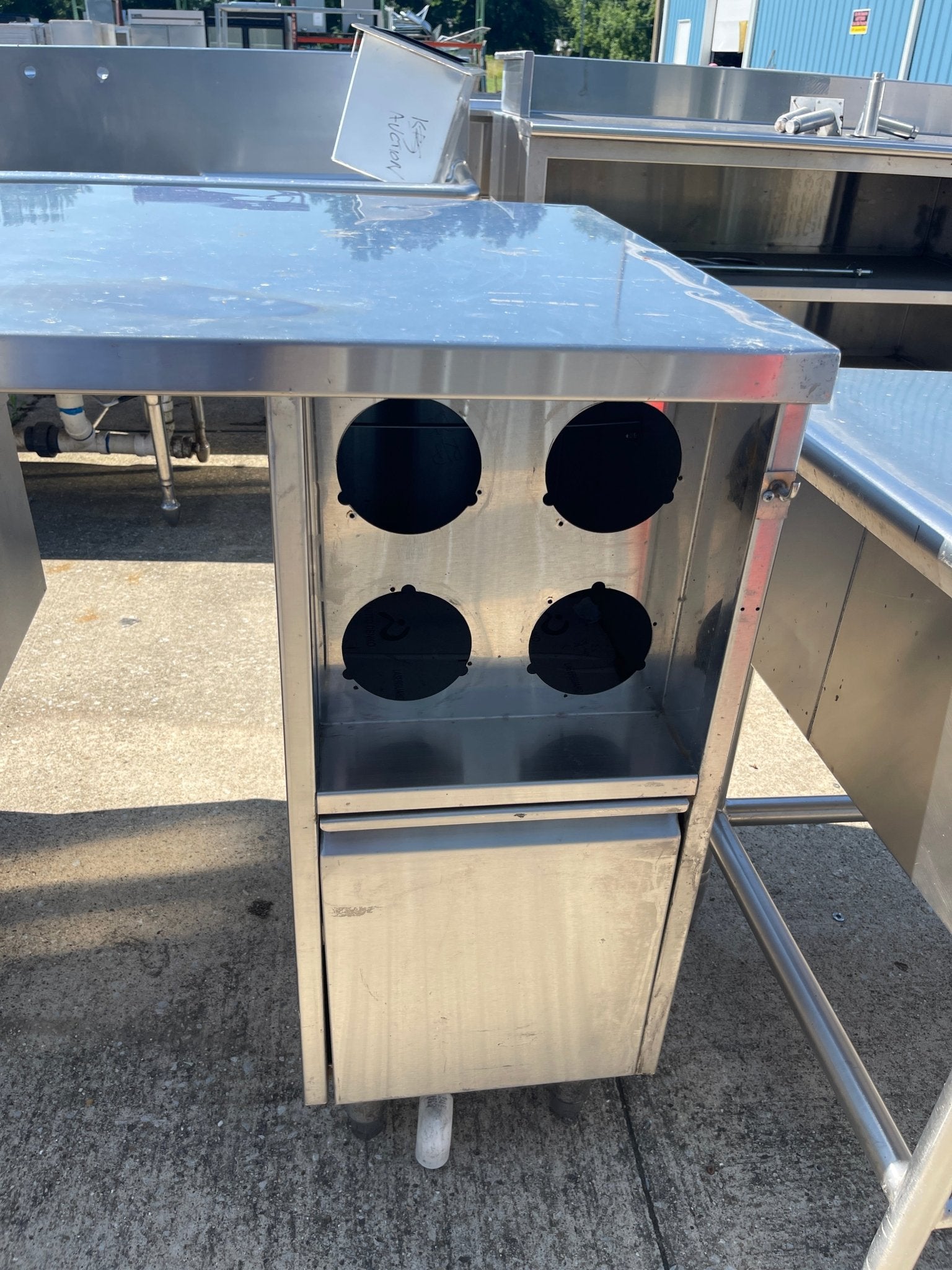 Used 74" Stainless Steel Drink Station Table - SS314 - Falcon Restaurant Supply - 3