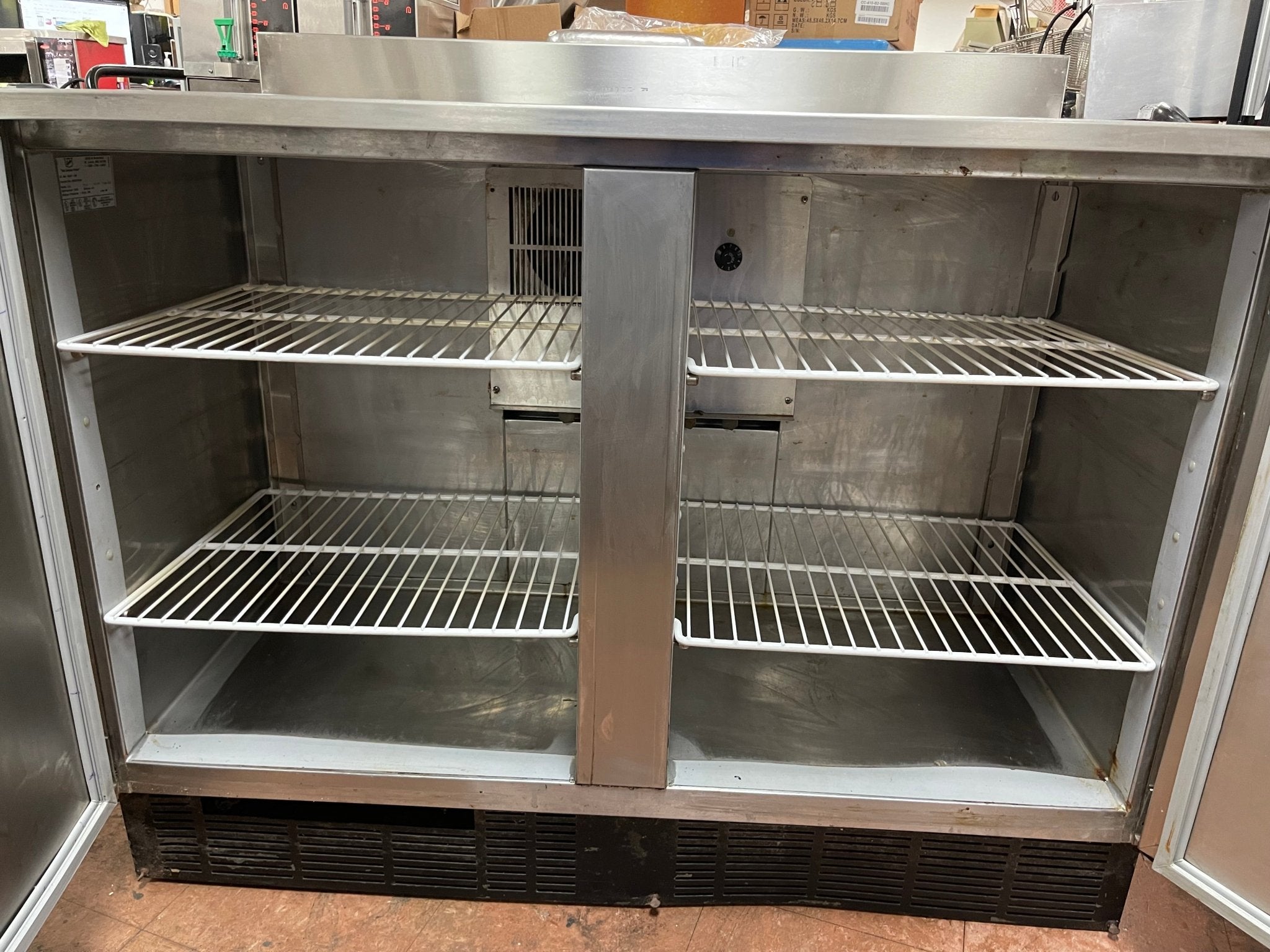 Used Duke RUF-48 Standard Refrigerated Work Top 2 Door Back Counter 120V