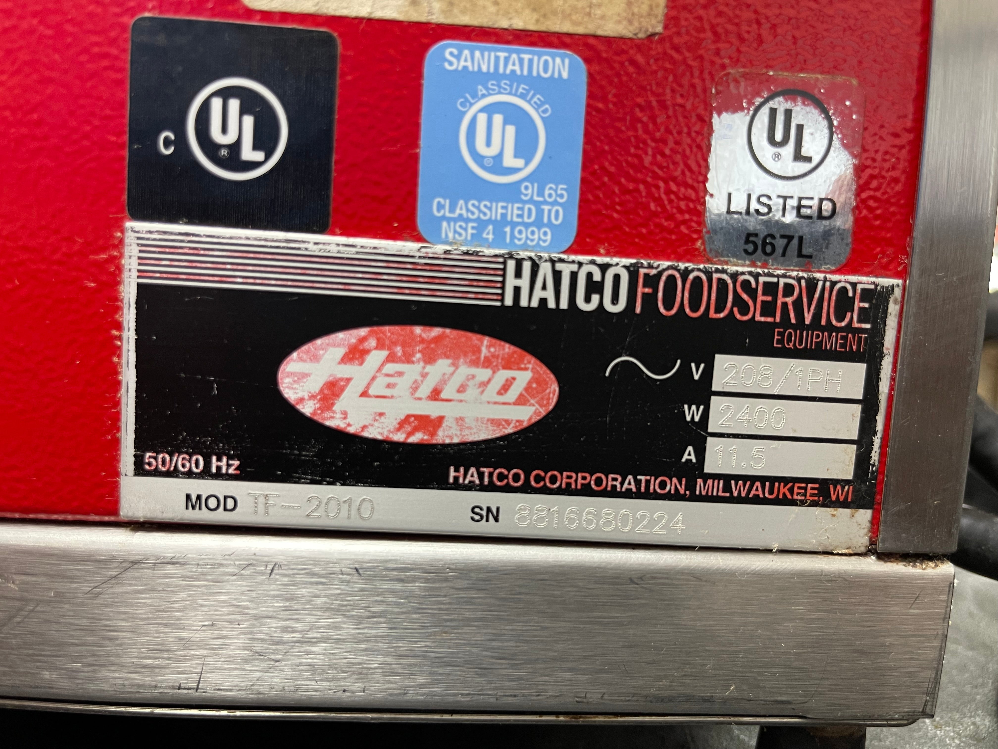 Used Hatco Thermo Food Finisher Warmer Melter Toaster TF-2010 220V
