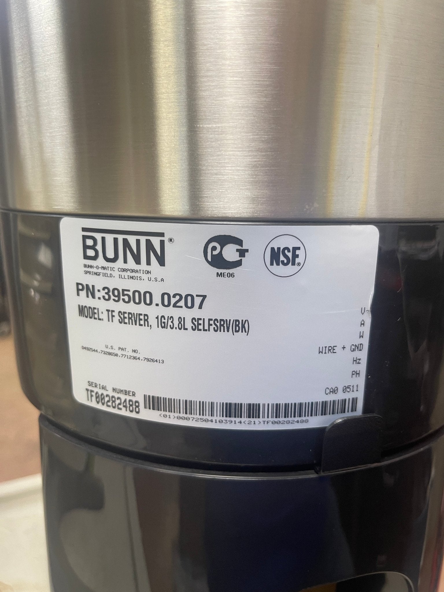 New Bunn 39500.0207 1 Gallon TF Insulated Coffee Server Dispenser