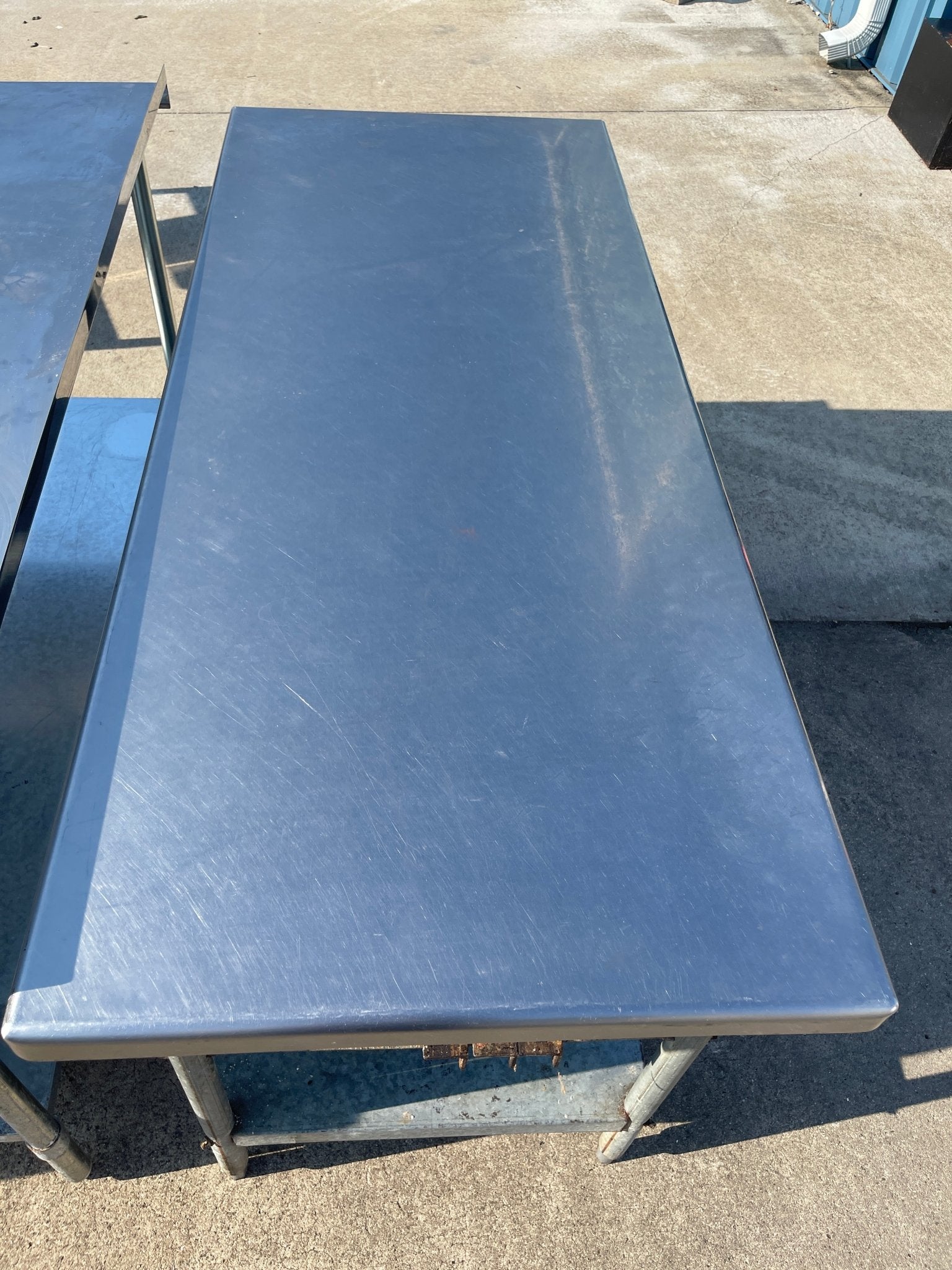 Used 72" Stainless Steel Table with 2 Shelves - SS317 - Falcon Restaurant Supply - 3