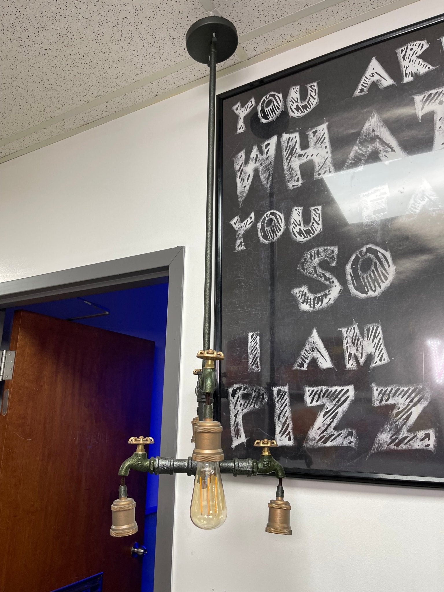 Used Steampunk Industrial Water Pipe and Spigot 4 LED Ceiling Light - Falcon Restaurant Supply - 2