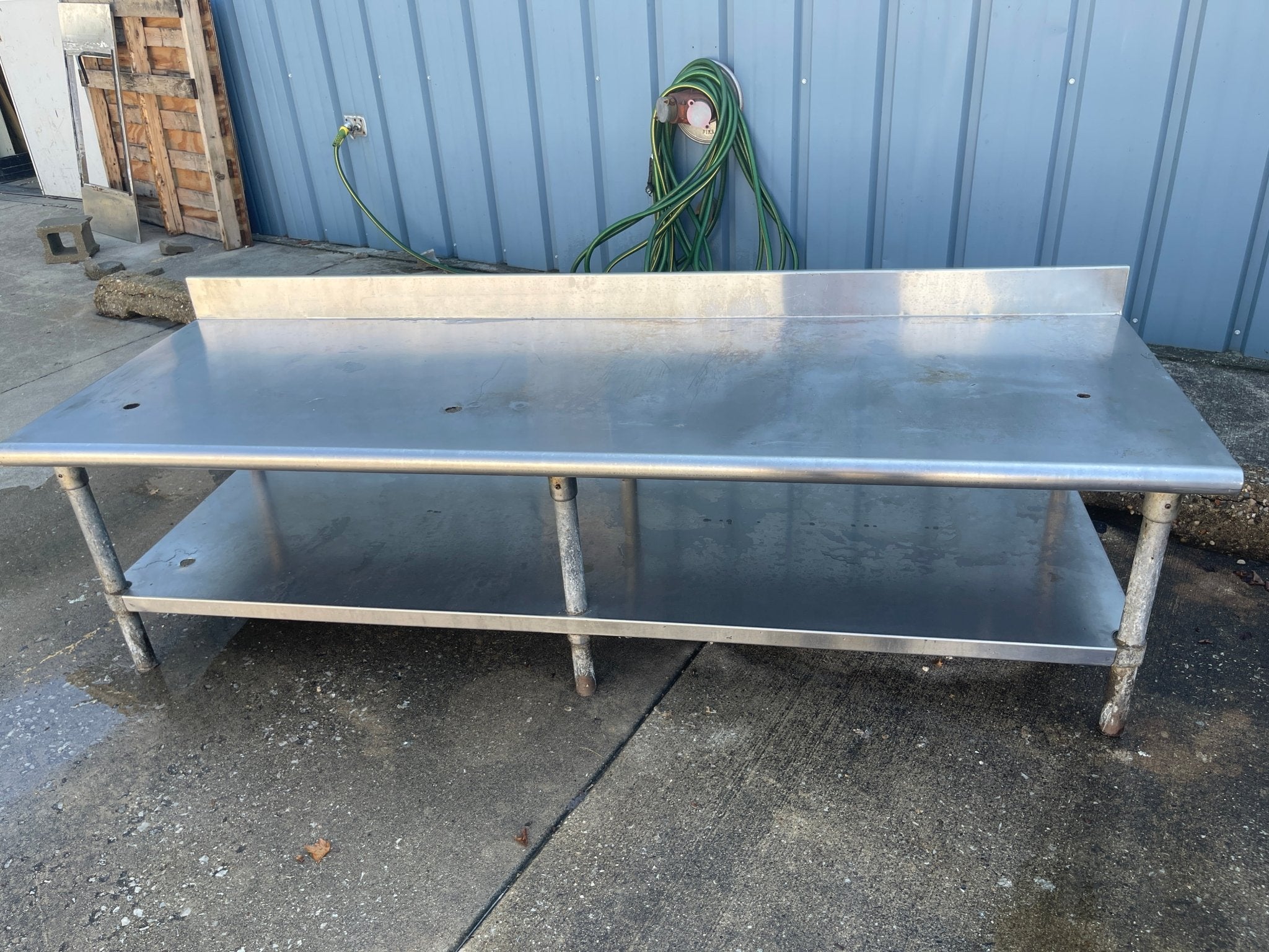 Used 84" Stainless Steel Equipment Stand with Shelf - SS320 - Falcon Restaurant Supply - 1