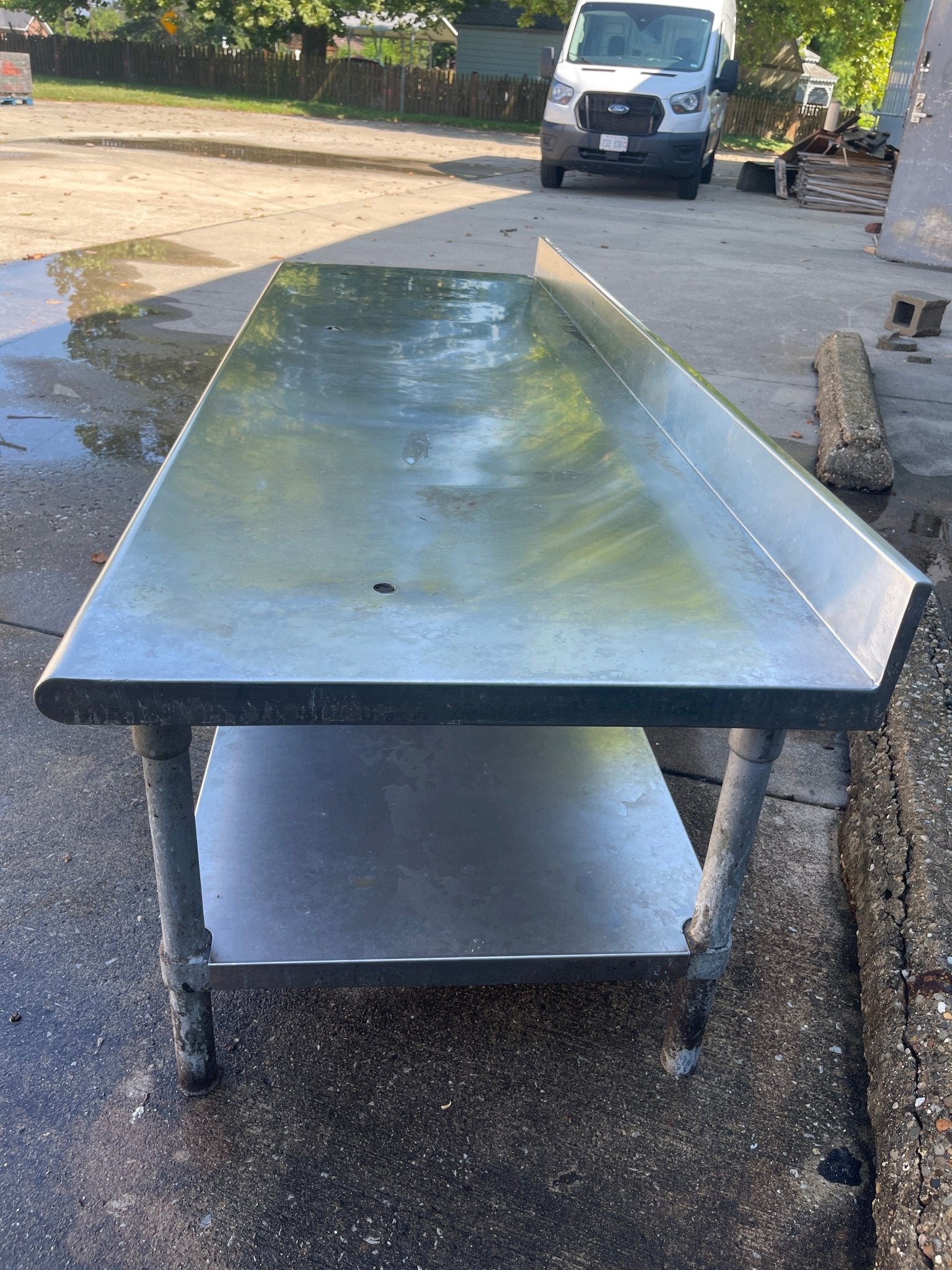 Used 84" Stainless Steel Equipment Stand with Shelf - SS320 - Falcon Restaurant Supply - 3