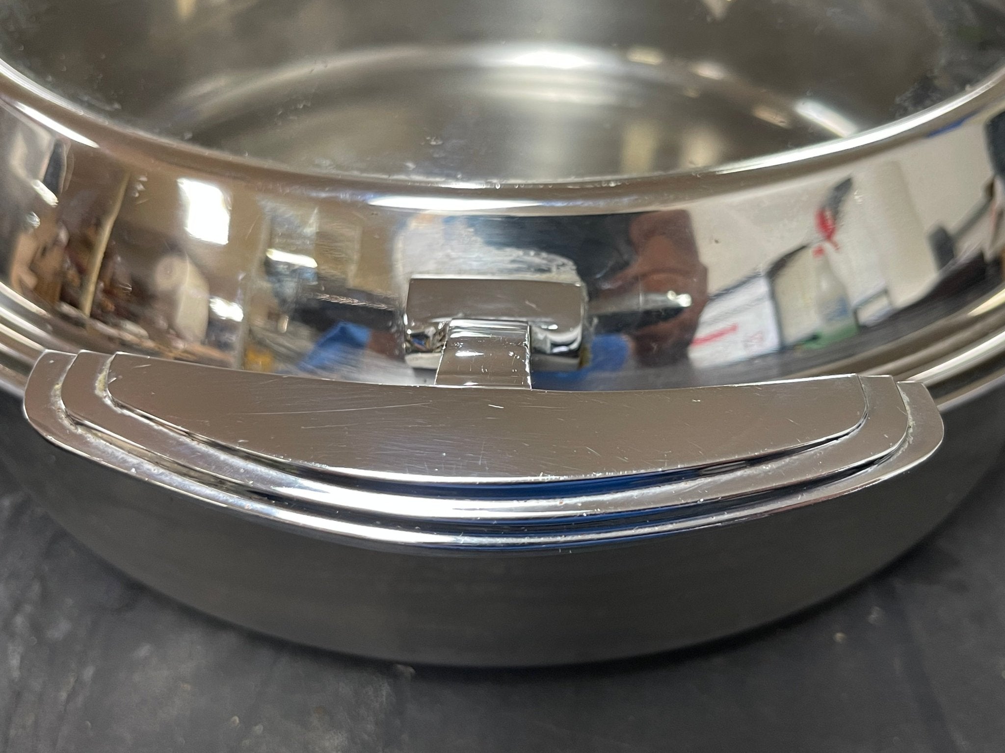 Used Vollrath 46125 6qt Intrigue Glass Top Stainless Steel Round Induction Chafer Pan - Falcon Restaurant Supply - 8