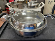 Used Vollrath 46125 6qt Intrigue Glass Top Stainless Steel Round Induction Chafer Pan