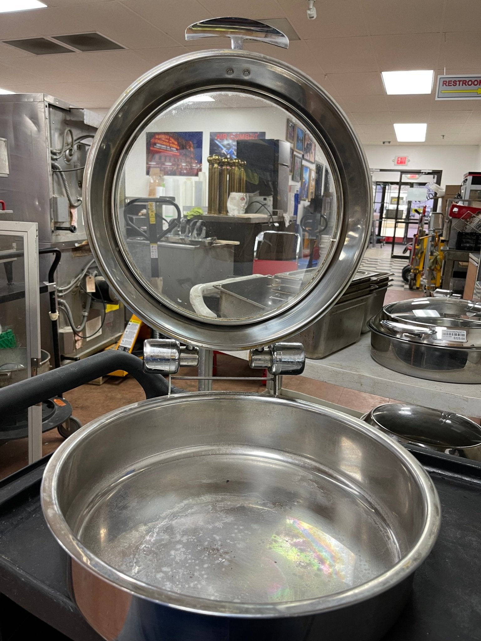 Used Vollrath 46125 6qt Intrigue Glass Top Stainless Steel Round Induction Chafer Pan