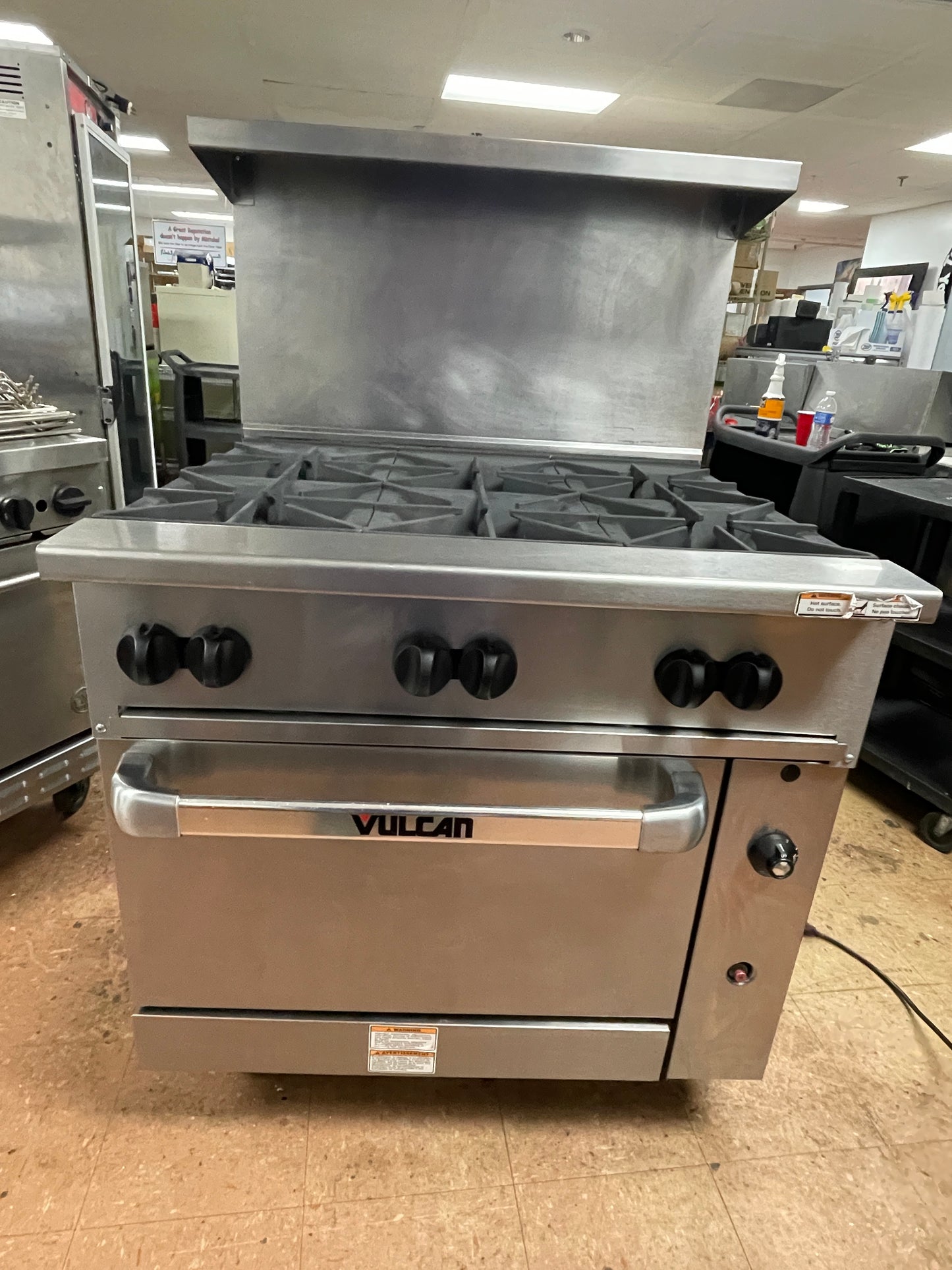 Used Vulcan 36S-6BN 6 Burner Gas Range with Standard Oven 215,000 BTU