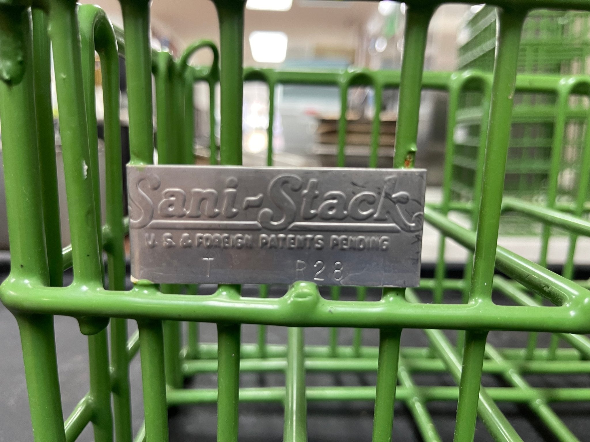 Used Sani Stack Coated wire Plate Washing Basket Crate R28 - Falcon Restaurant Supply - 3