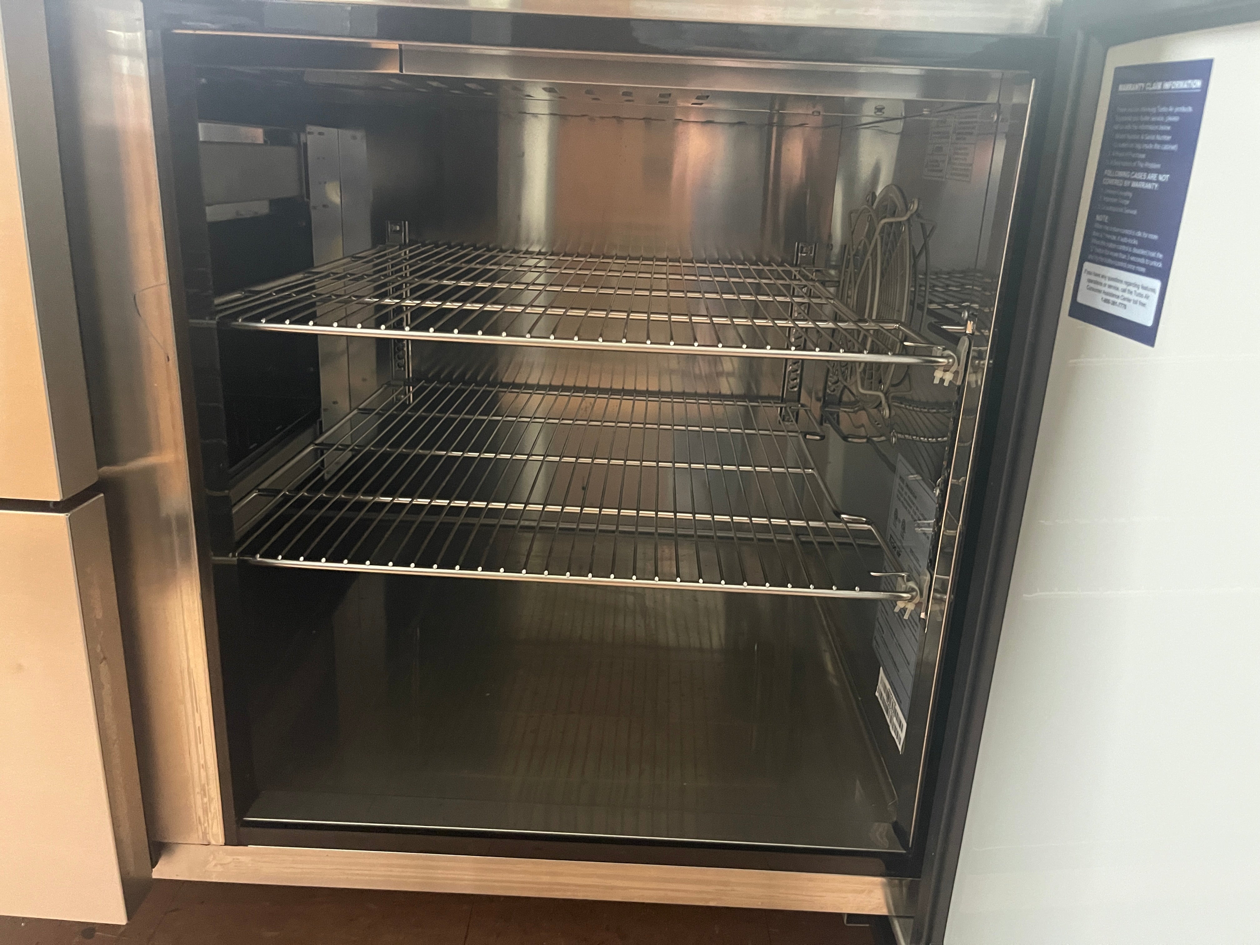 Used 67" Turbo Air TPR-67SD-D2-N Pizza Prep Table with 1 Door and 2 Drawers 115V - WO1