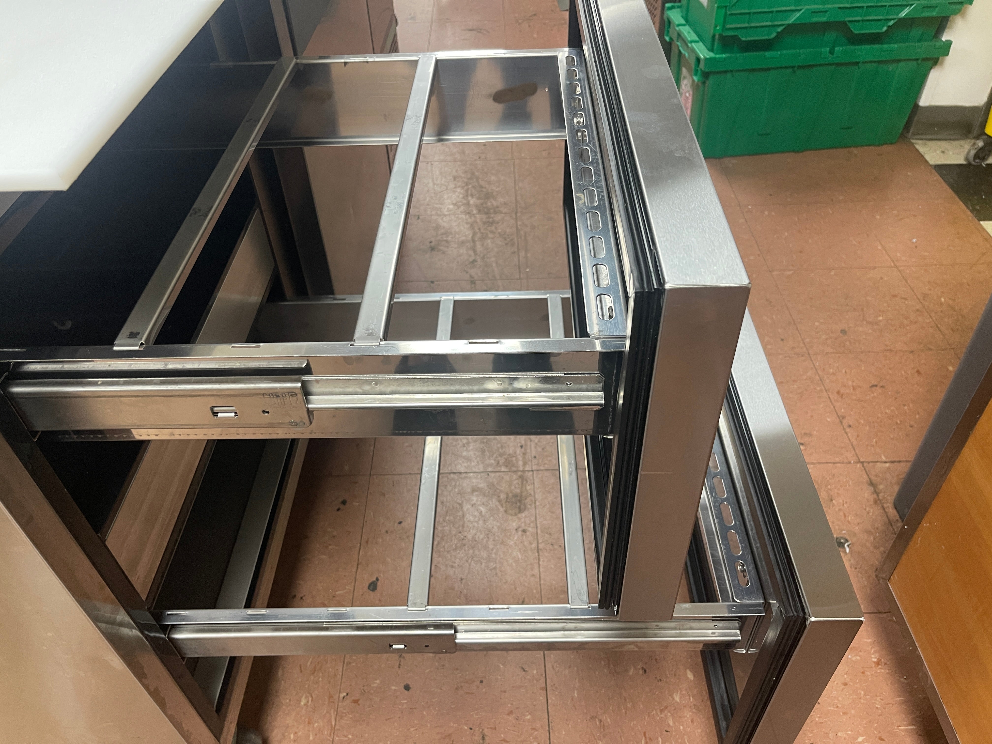 Used 67" Turbo Air TPR-67SD-D2-N Pizza Prep Table with 1 Door and 2 Drawers 115V - WO1