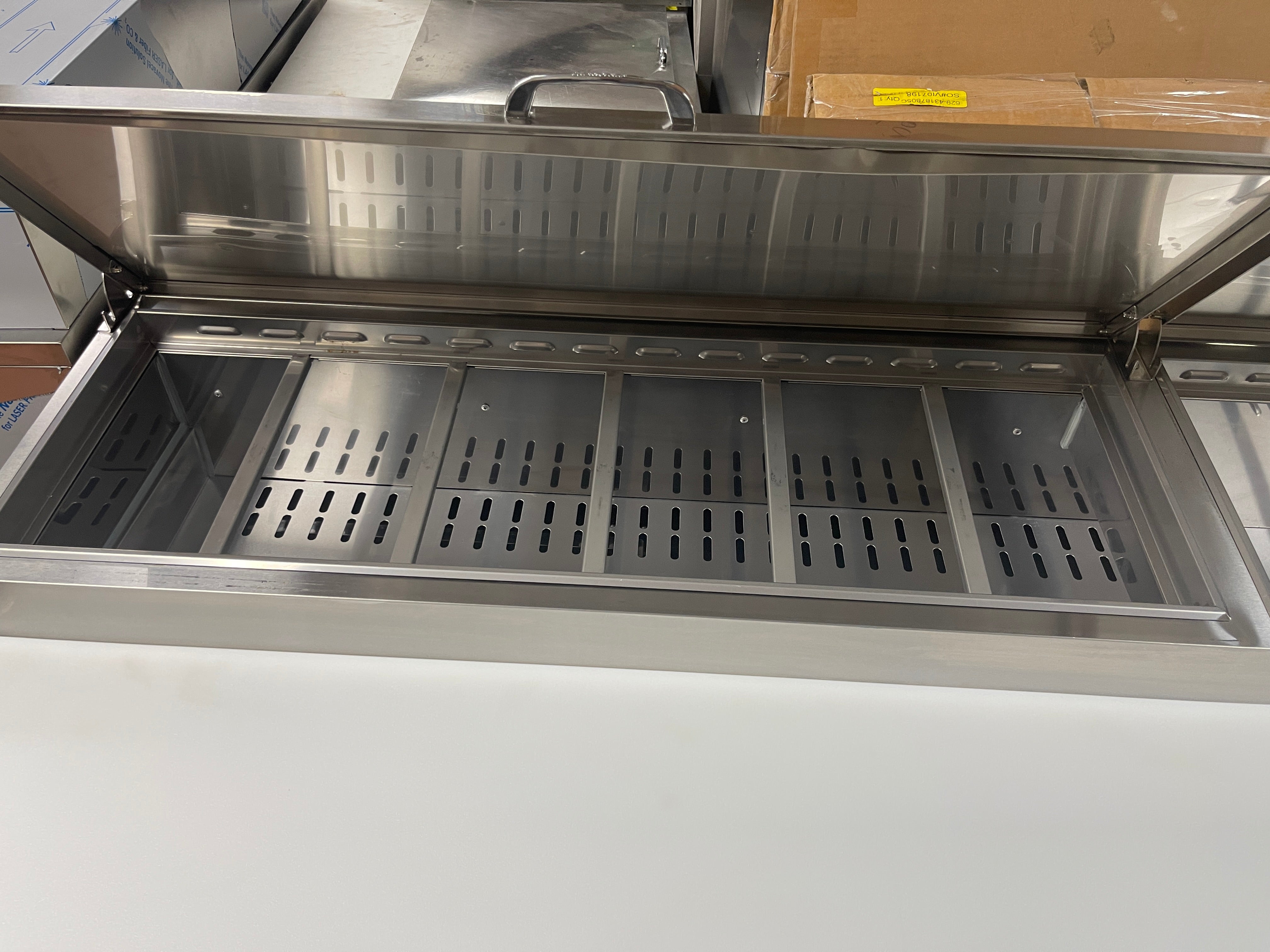 Used 67" Turbo Air TPR-67SD-D2-N Pizza Prep Table with 1 Door and 2 Drawers 115V - WO1