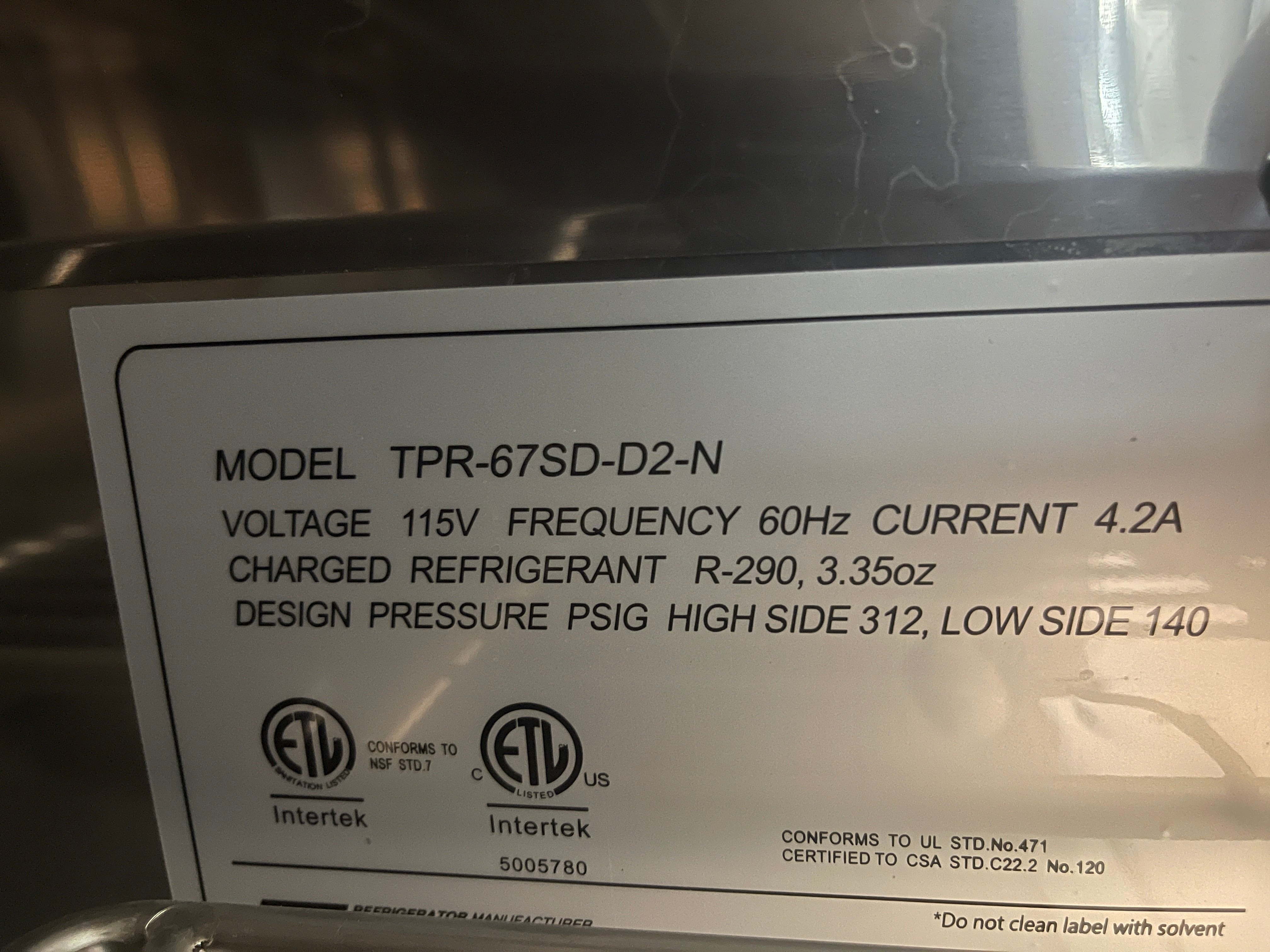 Used 67" Turbo Air TPR-67SD-D2-N Pizza Prep Table with 1 Door and 2 Drawers 115V - WO1