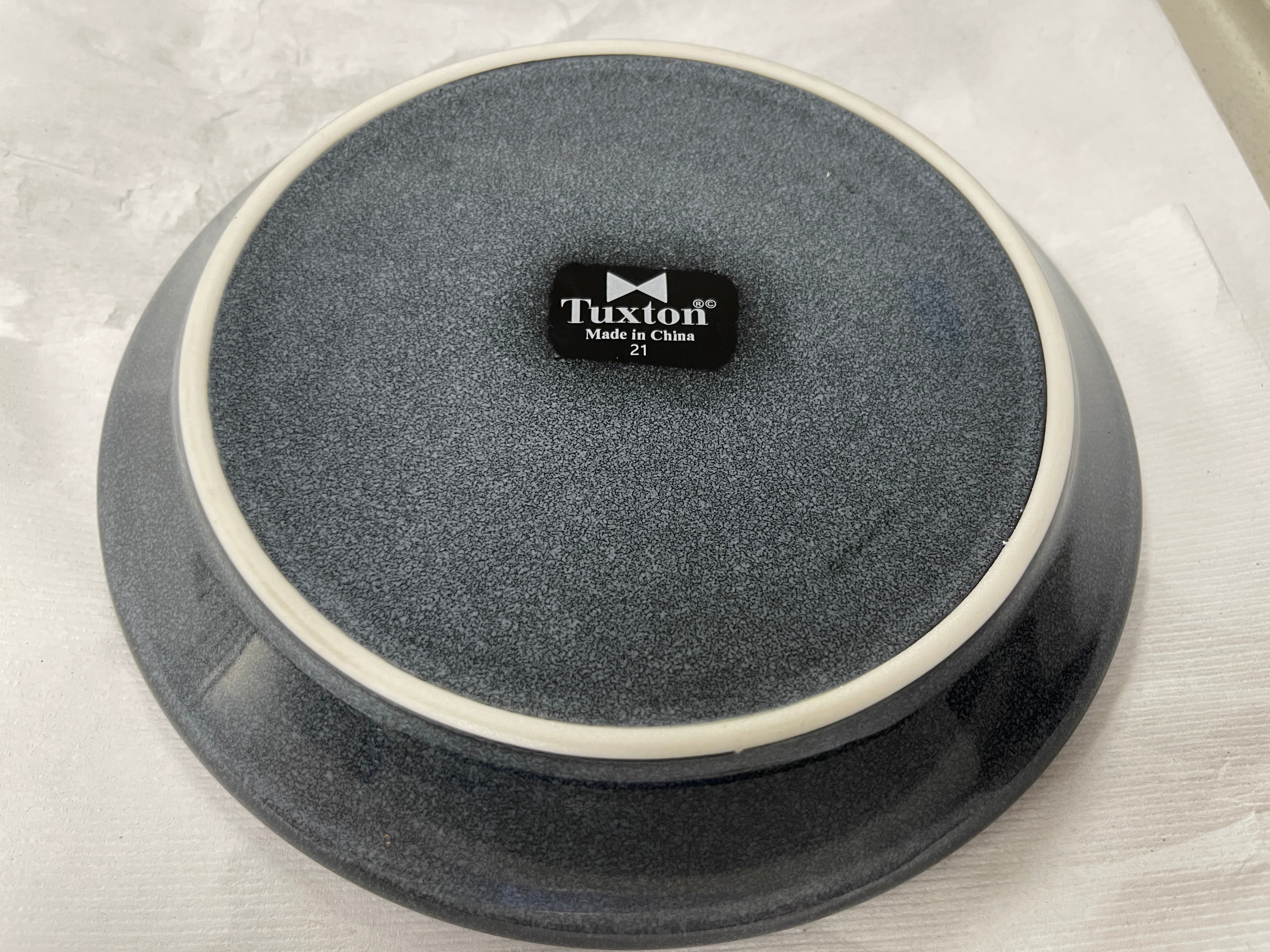 Used 8" Tuxton 21 Gray Ceramic Plate - WO1