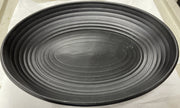 Used Tuxton TuxTrendz Zion Matte Black 35 oz. Embossed Oval China Bowl - WO1