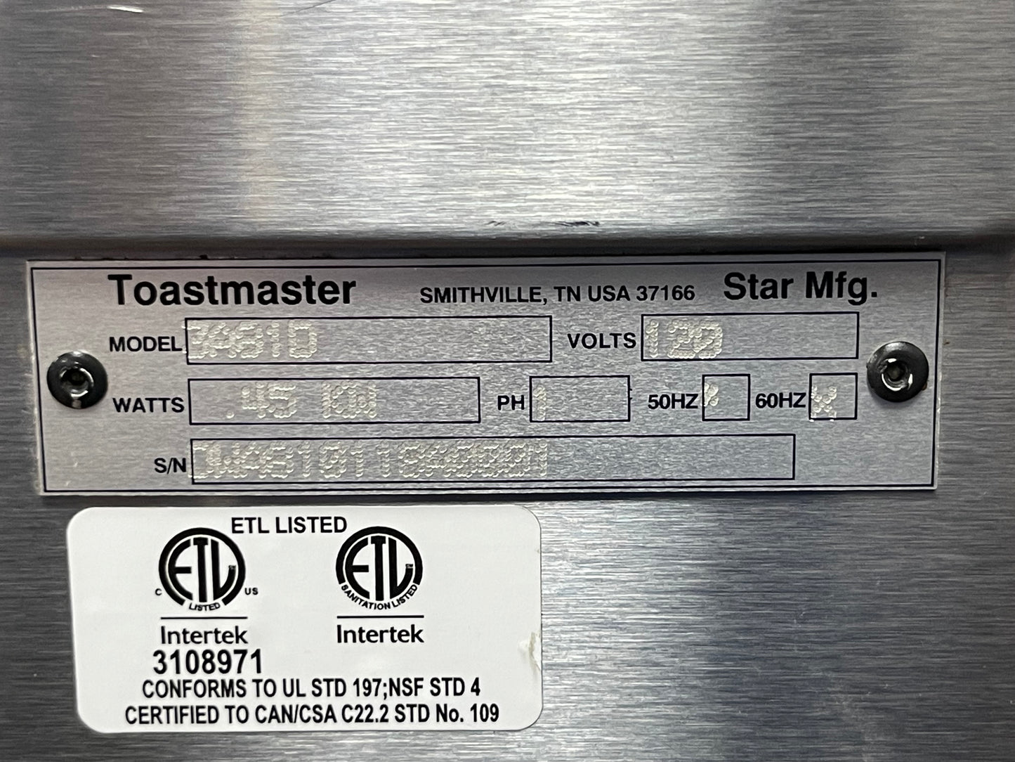 Toastmaster 3A81D Commercial Warming Drawer Chip Food Warmer 120V