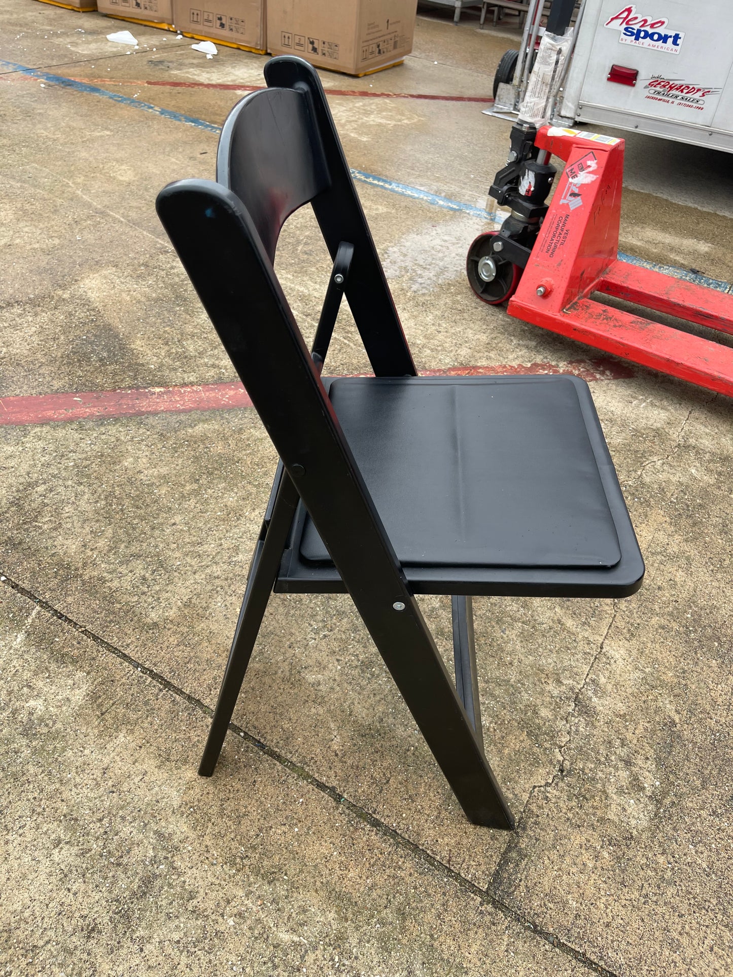 Black Composite Resin Stackable Folding Chair