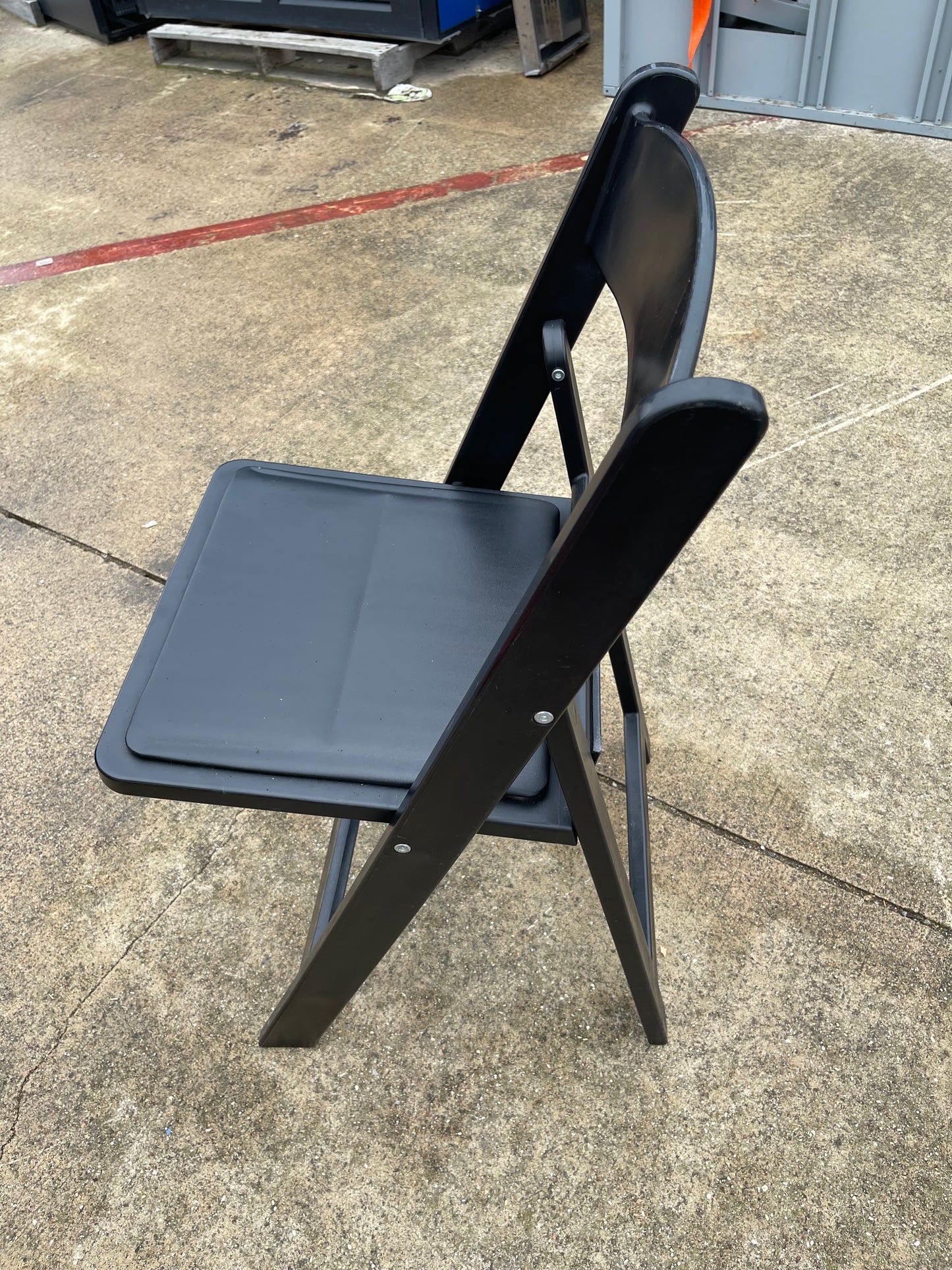 Black Composite Resin Stackable Folding Chair