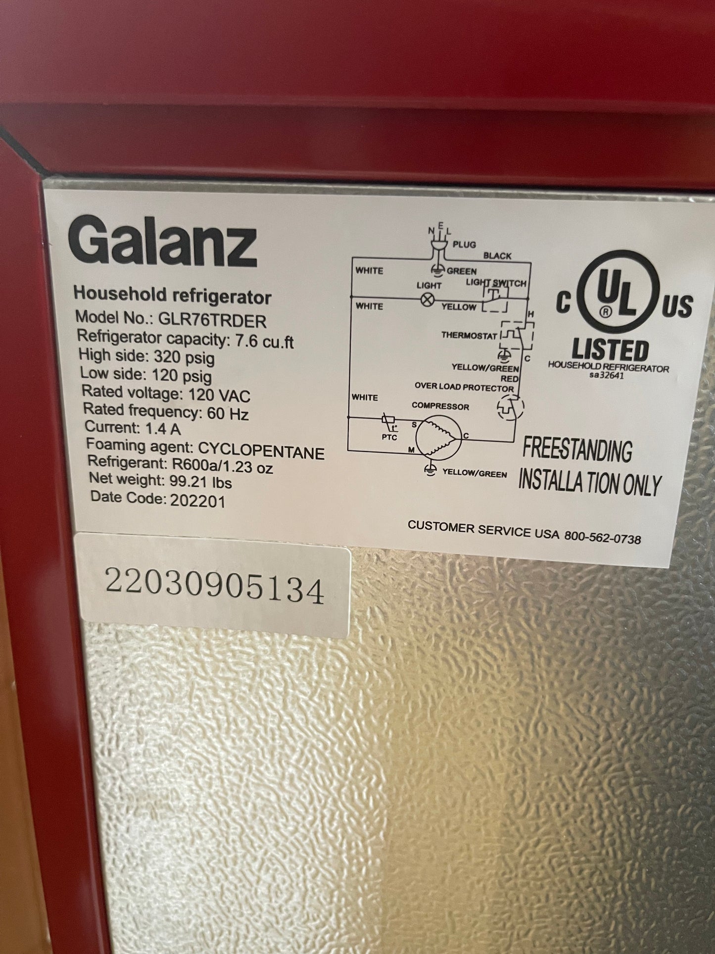 Galanz 7.5-cu Retro Top Freezer Refrigerator Frost Free in Red