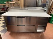 Used Beverage-Air DPD60HC-2 60" 2 Drawer Refrigerated Pizza Prep Table 115V - WO1
