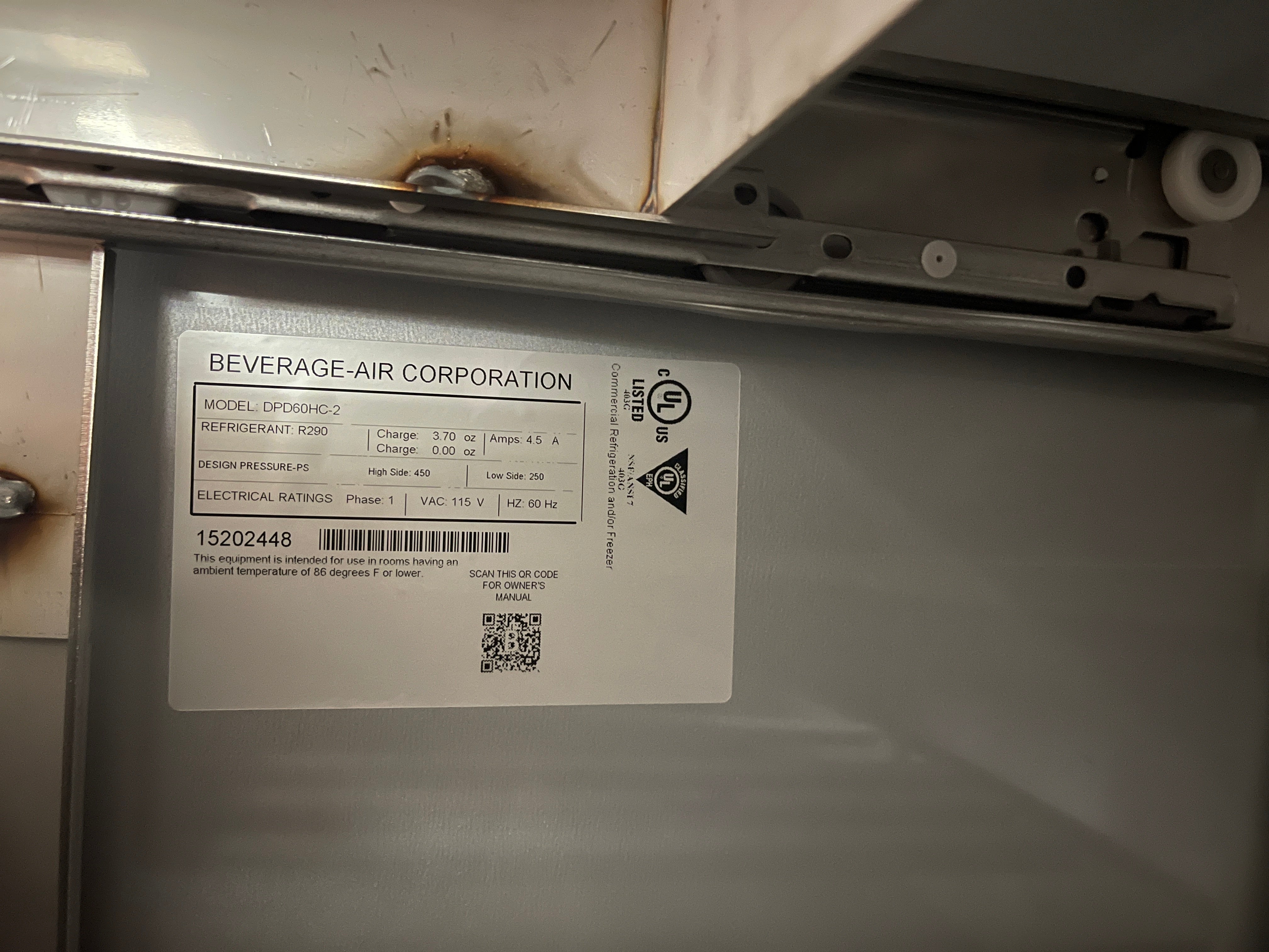 Used Beverage-Air DPD60HC-2 60" 2 Drawer Refrigerated Pizza Prep Table 115V - WO1