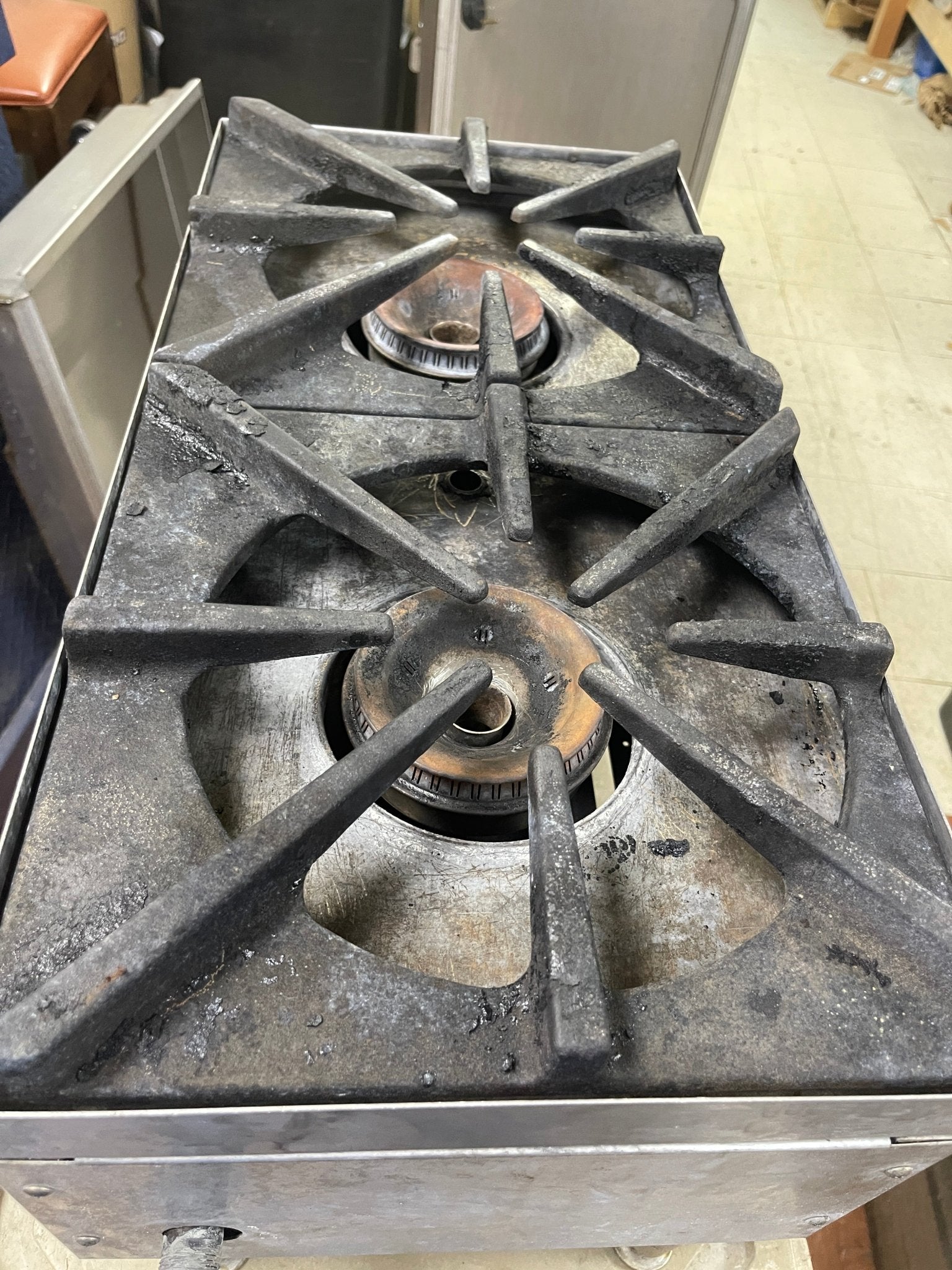 Used 2 Burner Countertop Natural Gas Hotplate - COZ - Falcon Restaurant Supply - 4