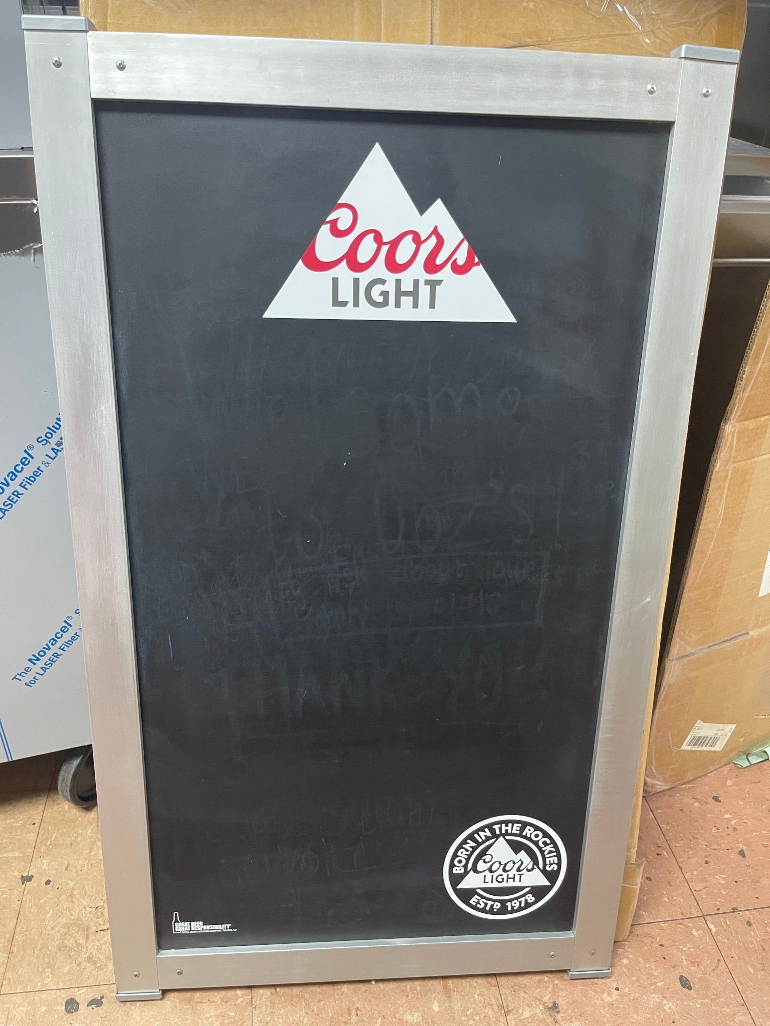 Used 48" x 24" x 1" Chalkboard Aluminum Framed Menu Board - COZ - Falcon Restaurant Supply - 1