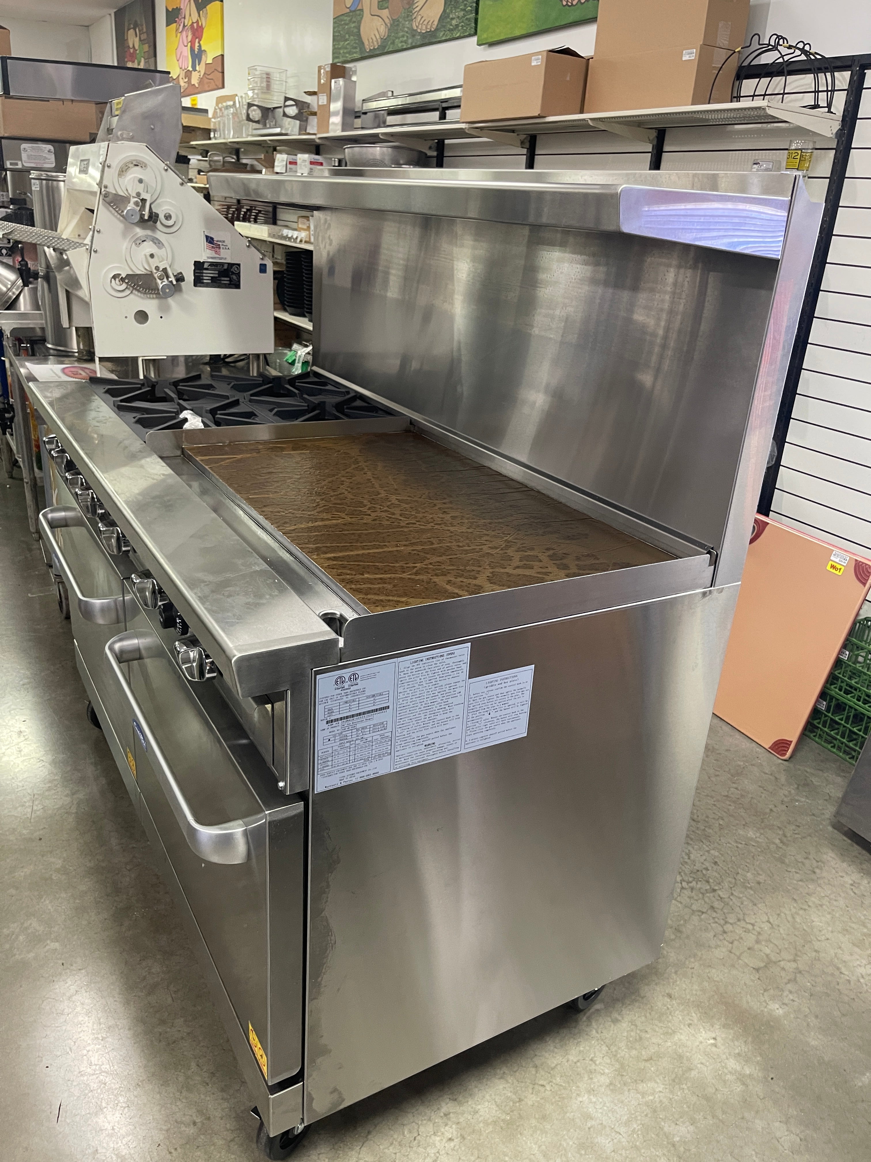 Like New 60" Atosa AGR-4B36GR-NG 4 Burner Dual Oven Range with 36"Griddle