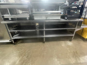 Used 108" Stainless Steel Heated Top Table with Casters - Falcon Restaurant Supply - 1