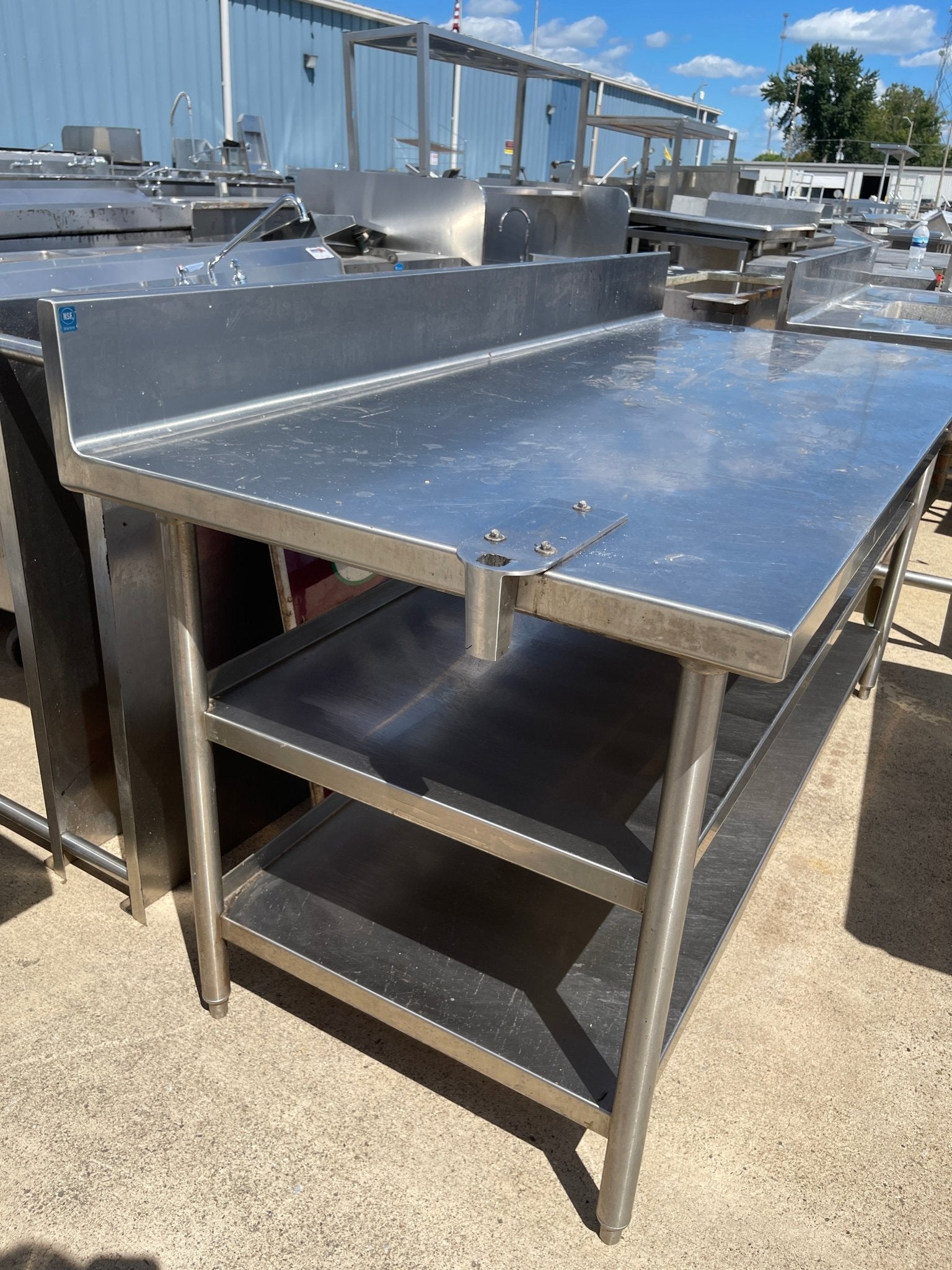 Used 60"X32" Heavy Stainless Steel Table with Shelves JD - SS330 - Falcon Restaurant Supply - 3