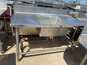 Used 60" x 32" Stainless Single Compartment Sink with Twist Drain JD - SS328