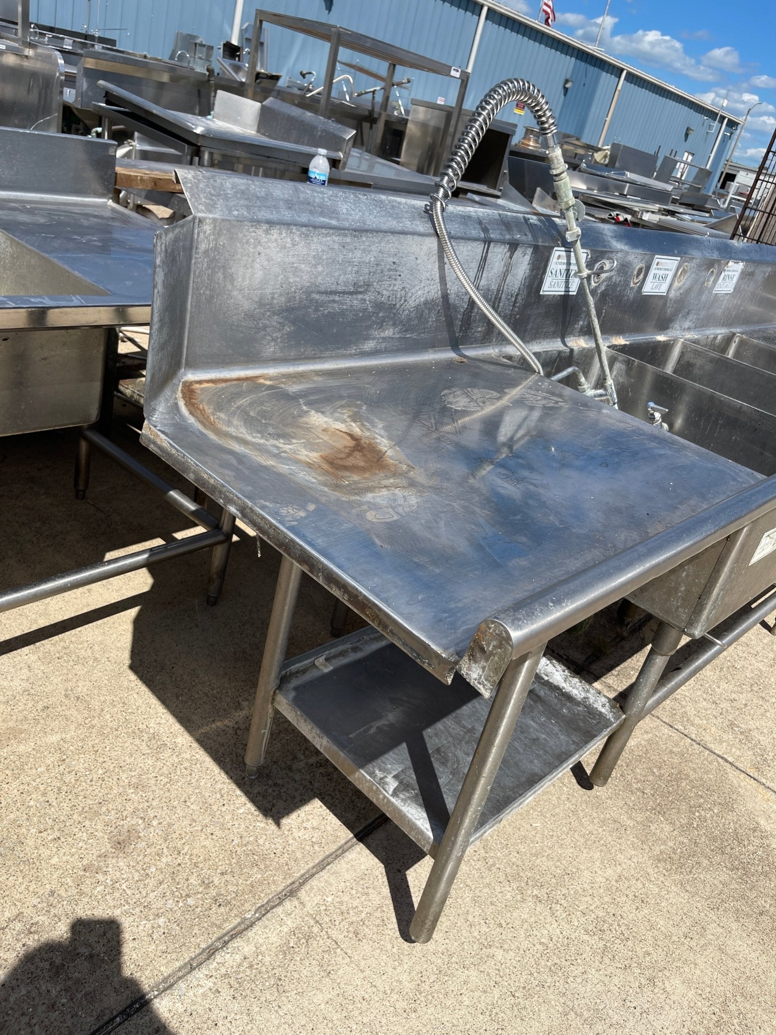 Used 120" x 30" Stainless 3 Compartment Sink with Twist Drains JD - SS329 - Falcon Restaurant Supply - 3