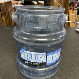 Used San Jamar SI6100 Shorty Saf-T-Ice 5 Gallon Polycarbonate Ice Tote - JD
