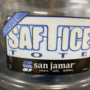 Used San Jamar SI6100 Shorty Saf-T-Ice 5 Gallon Polycarbonate Ice Tote - JD