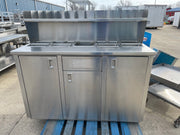Used 60" Stainless Steel Condiment Station Cabinet with Trash Can Compartment - SS203