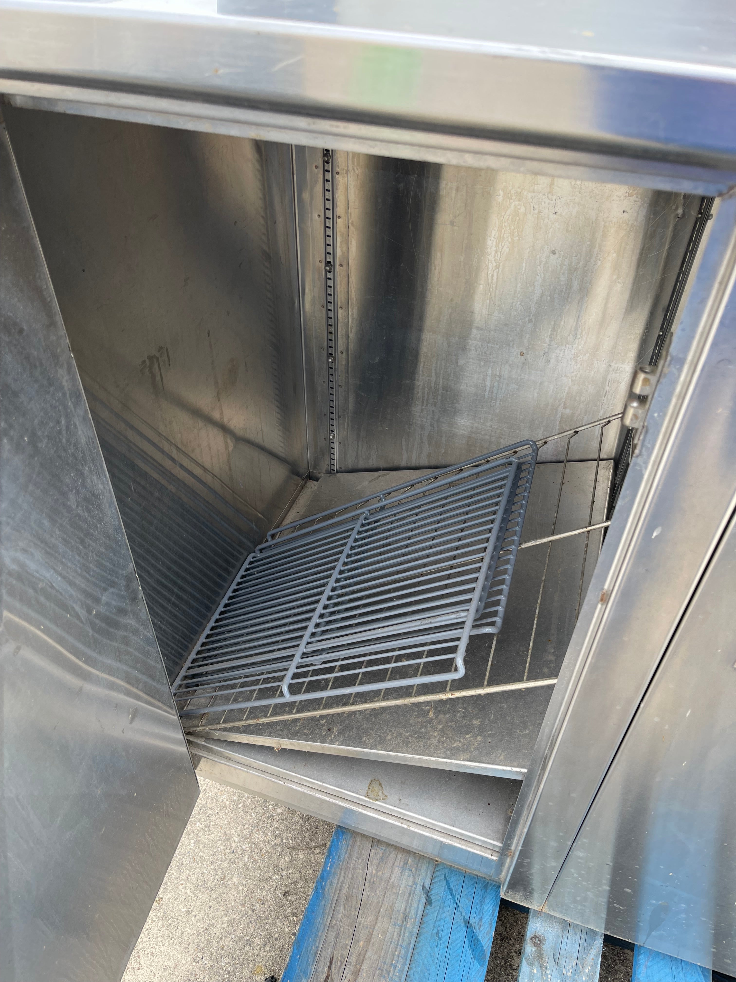 Used 60" Stainless Steel Condiment Station Cabinet with Trash Can Compartment - SS203