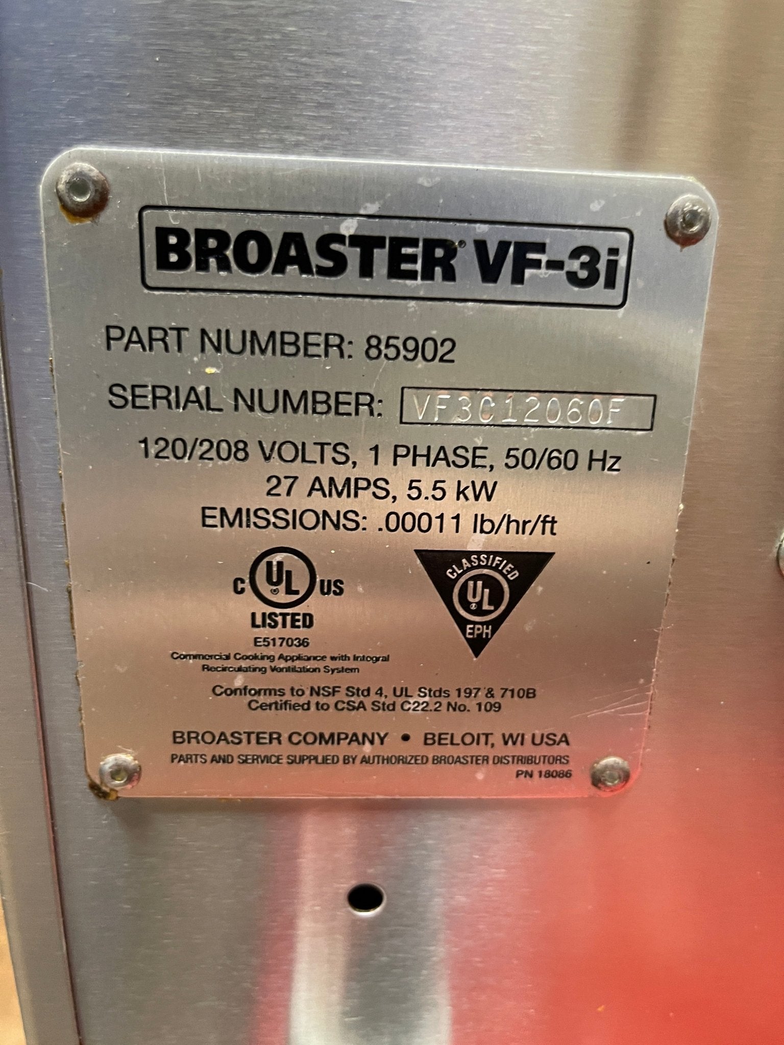 Used Broaster VF - 3i SmartTouch 21lb Ventless Fryer with ANSUL System 120/208V 1PH - Falcon Restaurant Supply - 10