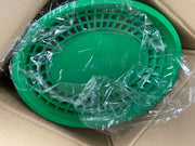 New Case of 48 Subway Green Oval Plastic Food Serving Baskets 12"x 9"