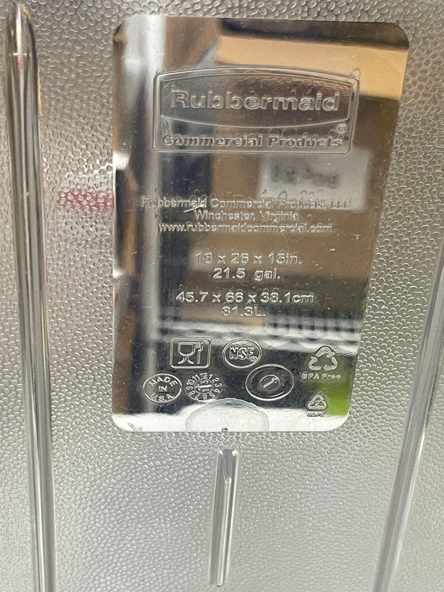 New Rubbermaid Commercial 21 - 1/2 gallon Clear PolyCarbonate Food/Tote Box - Falcon Restaurant Supply - 4