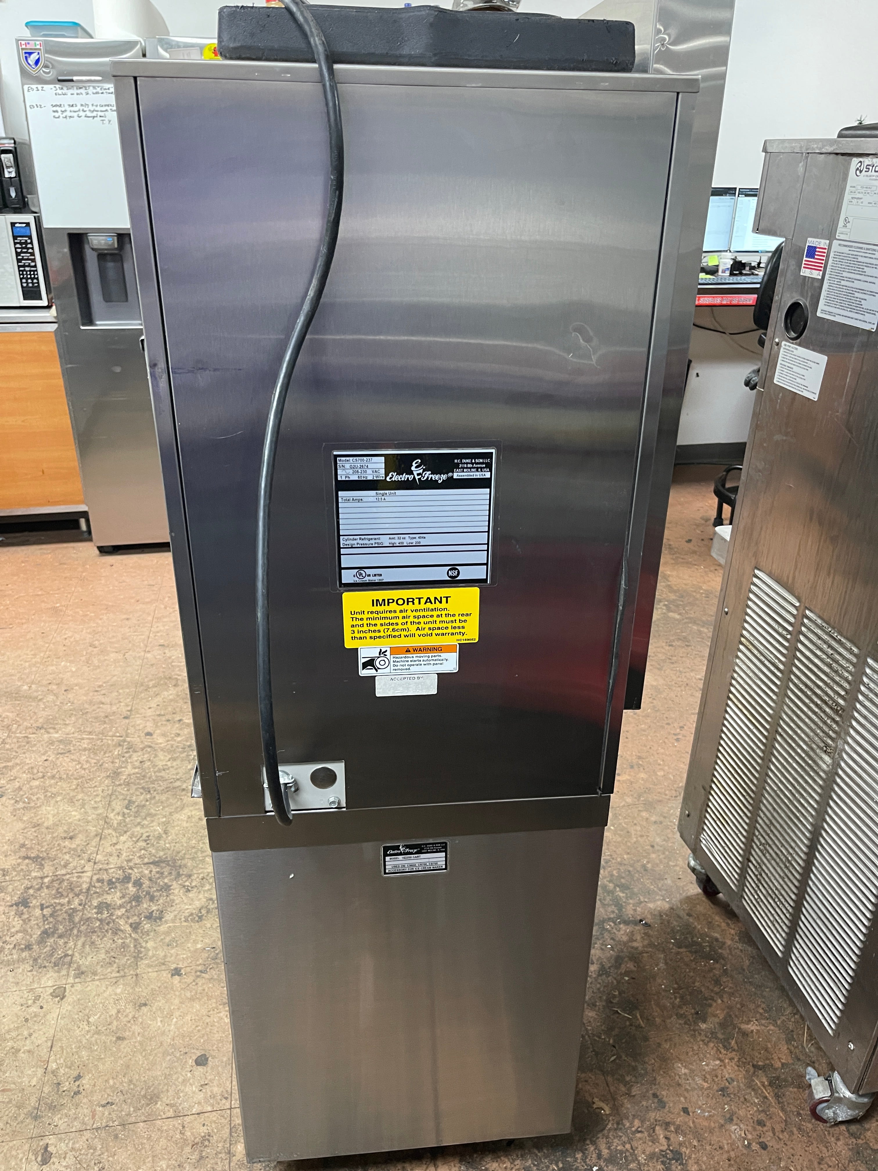 Used Electro Freeze CS700-237 Ice Cream Shake Machine With Mixer 208-230V - FG