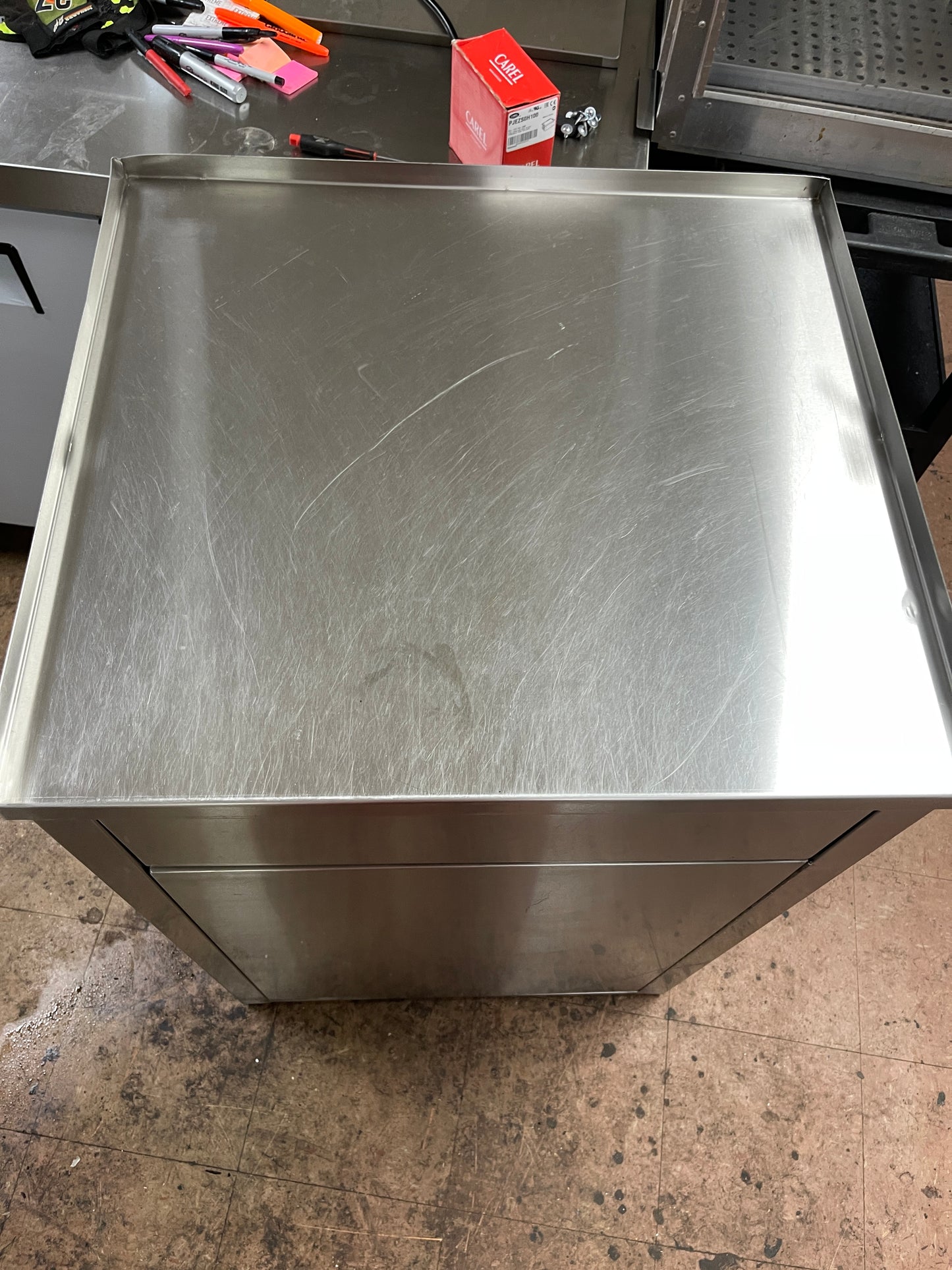 Used Stainless Steel Trash Can Cabinet