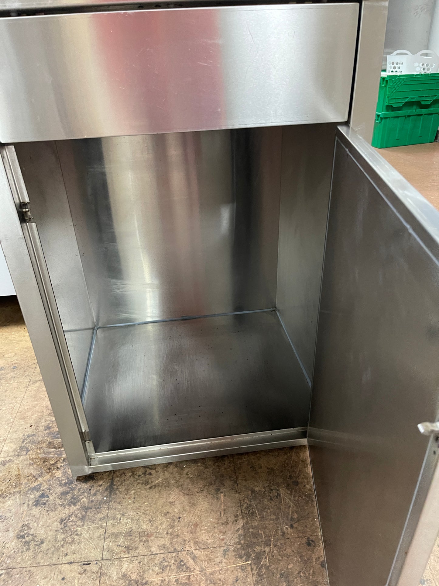 Used Stainless Steel Trash Can Cabinet