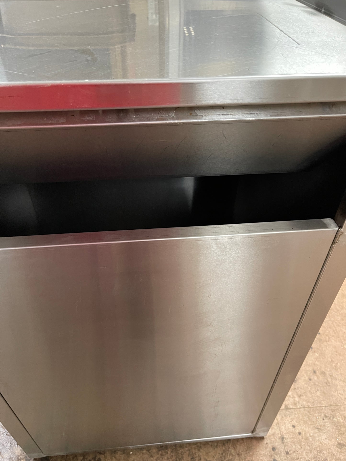 Used Stainless Steel Trash Can Cabinet
