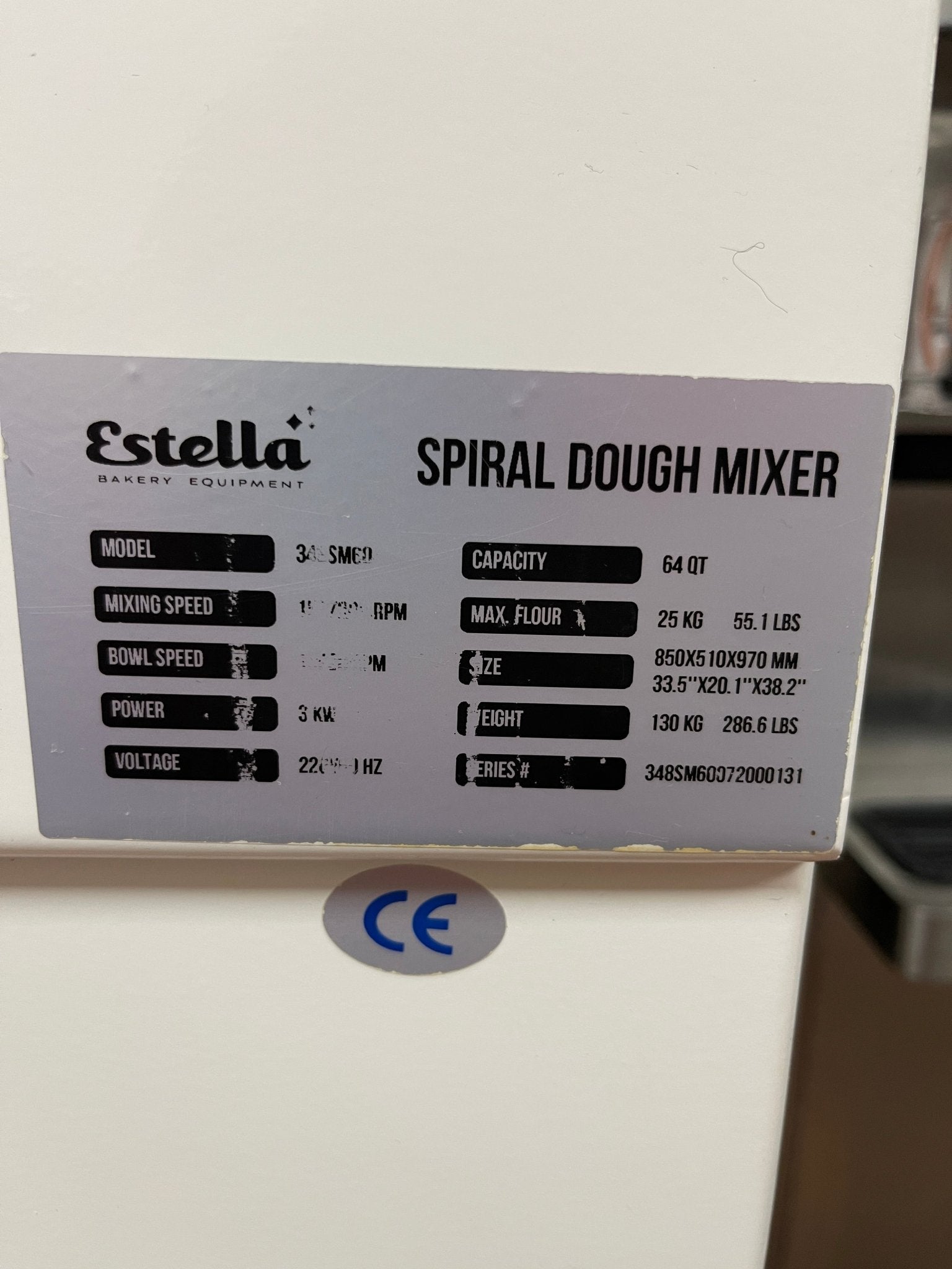 Used Estella SM60 60 Qt. / 88 lb. Two - Speed Spiral Dough Mixer 220V, 4 HP - COZ - Falcon Restaurant Supply - 10