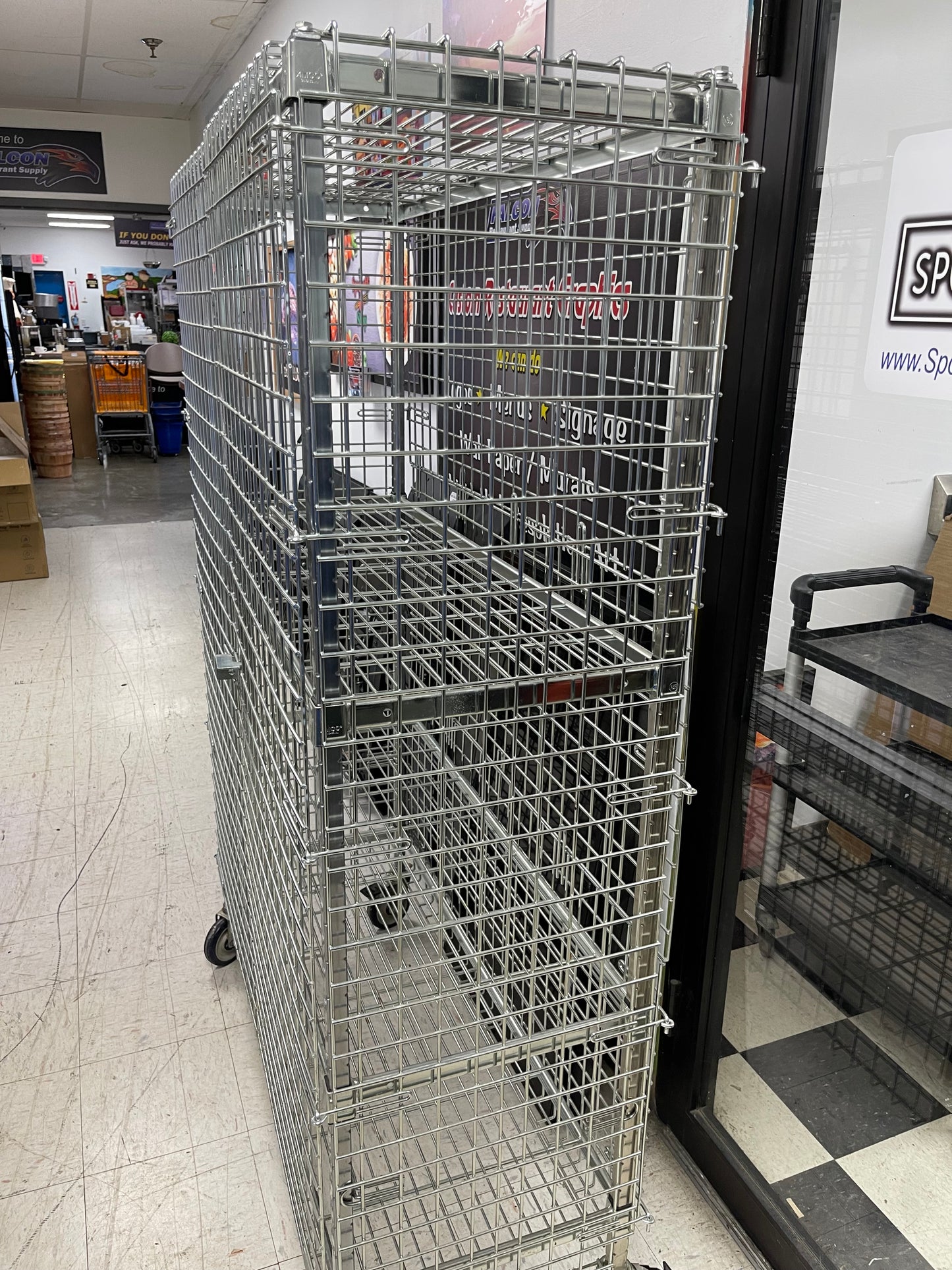 Moblie Chrome Wire Anti Theft Security Cage Cabinet